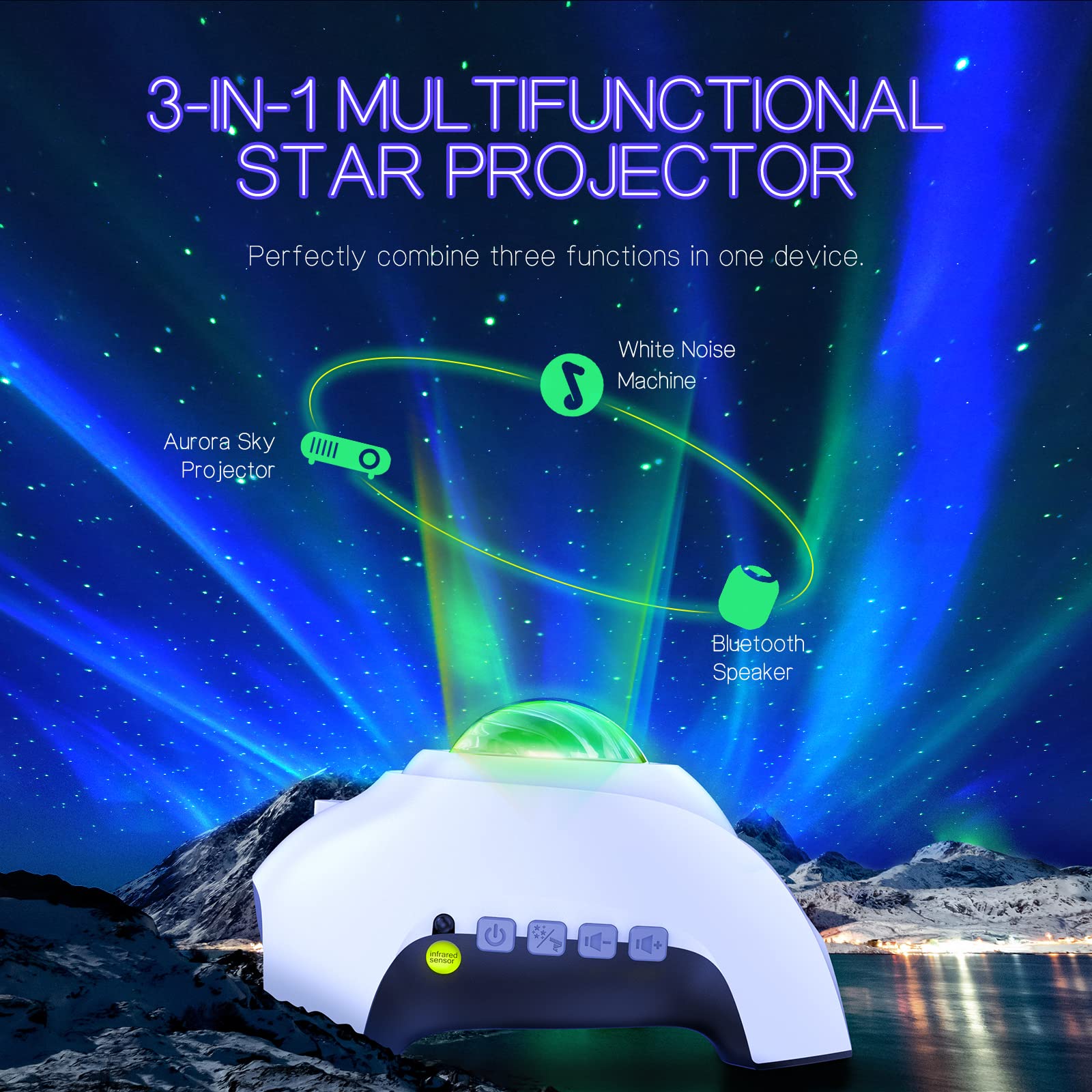 Northern Galaxy Light Aurora Projector With 33 Light Effects, Night Lights Led Star Projector For Bedroom Nebula Lamp, Remote Co