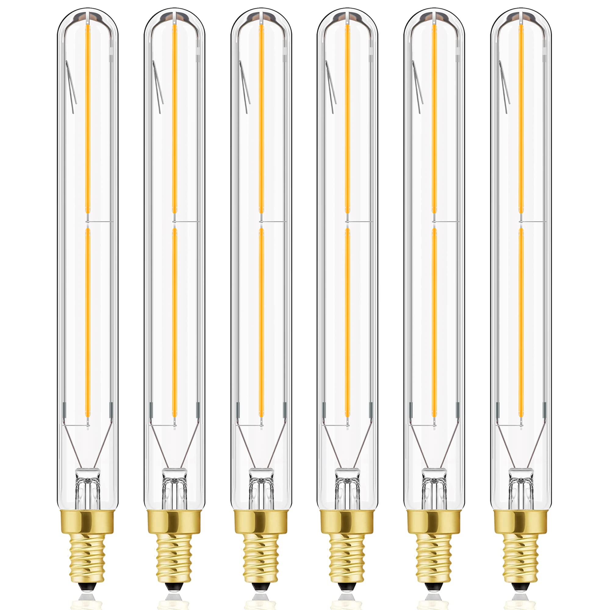 E12 Long Tubular Light Bulbs,4W Led Edison Bulbs Soft White 3000K,400Lm,7.3Inch,40Watt Candelabra Incandescent Bulbs Equivalent 