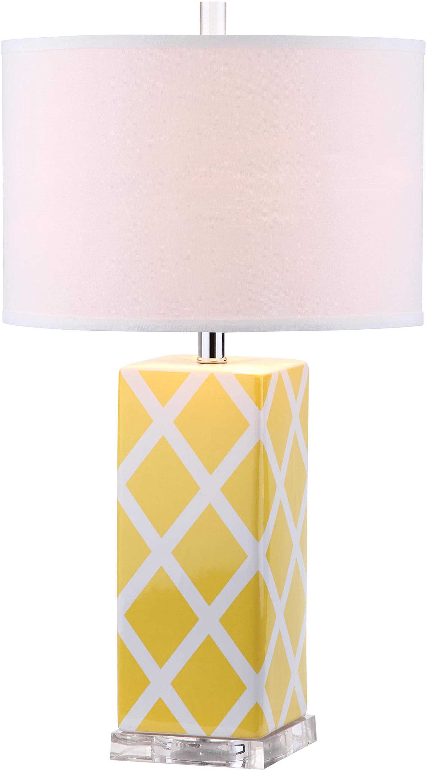 SAFAVIEH Lighting Collection Garden Lattice Trellis Modern Contemporary Yellow 27-inch Bedroom Living Room Home Office Desk Nigh