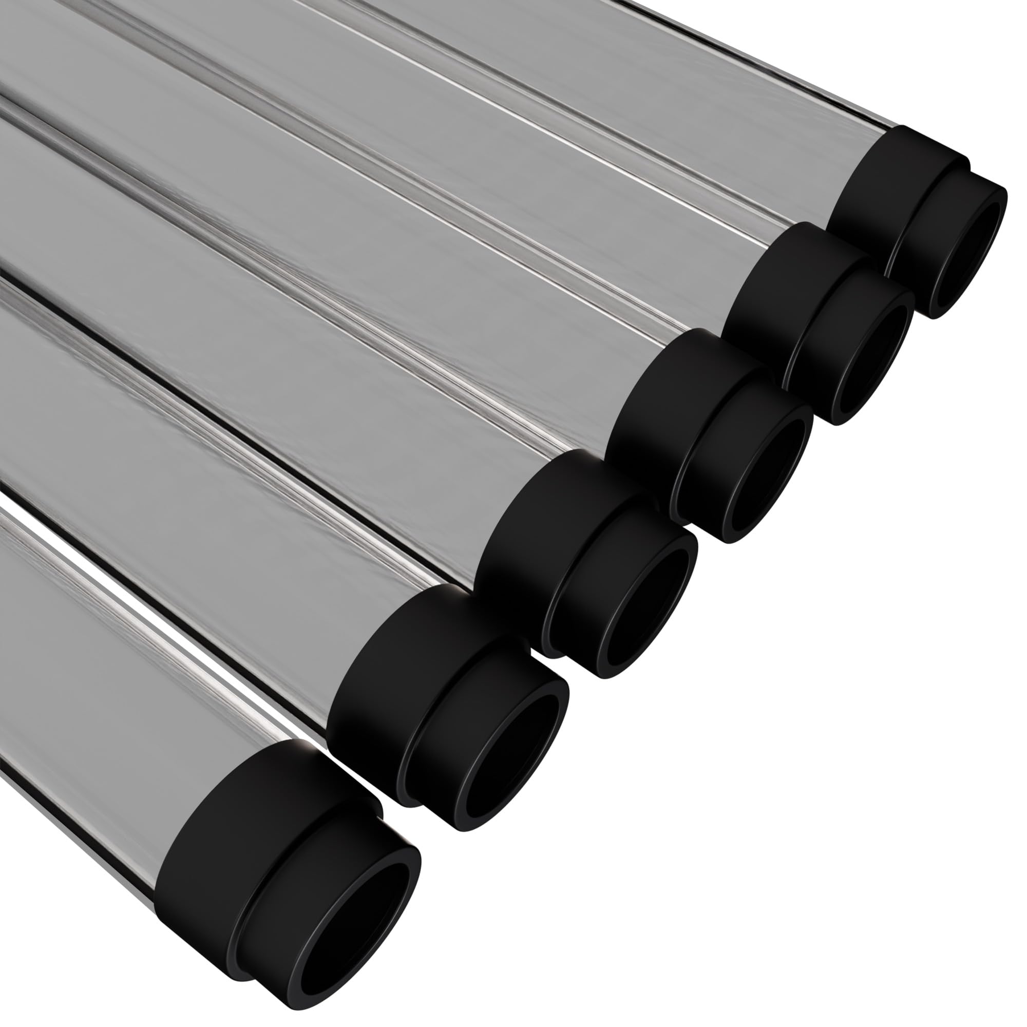 Kastlite T8 Led/Fluorescent Light Tube Guard With End Caps - 46-3/8 Lamp Diffuser Covers & Safety Sleeves  Smoke/Grey Protective Plastic Bulb Replacement Covering  Overhead Lighting Accessory  6 Pack