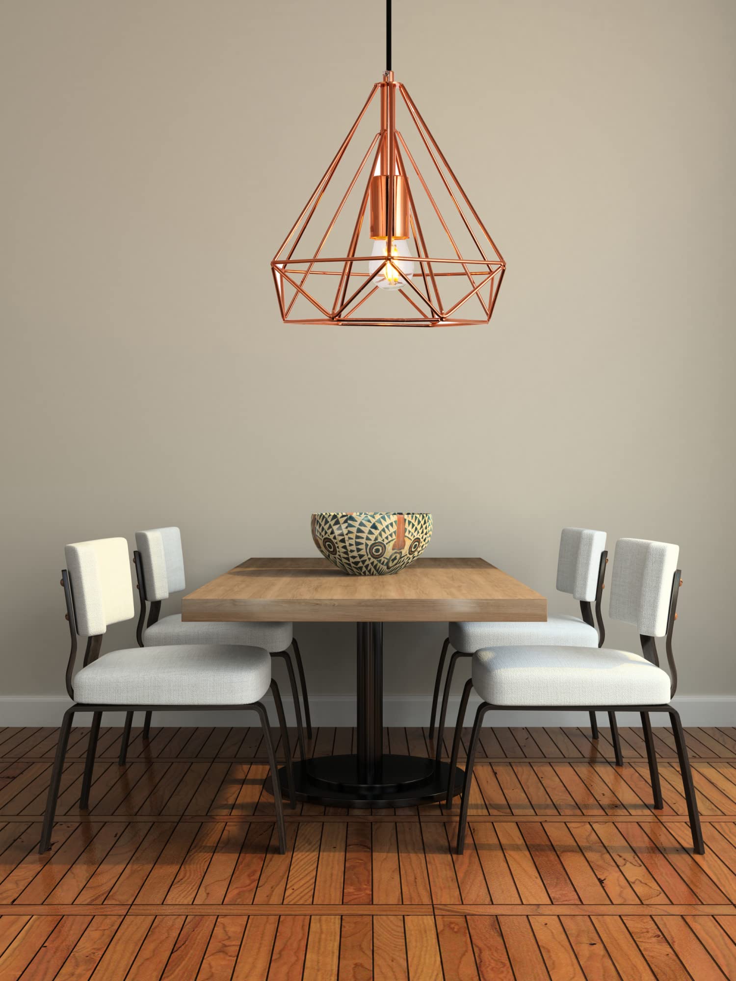 Elegant Lighting Living District Jago 1-Light Transitional Metal Pendant in Brown Finish