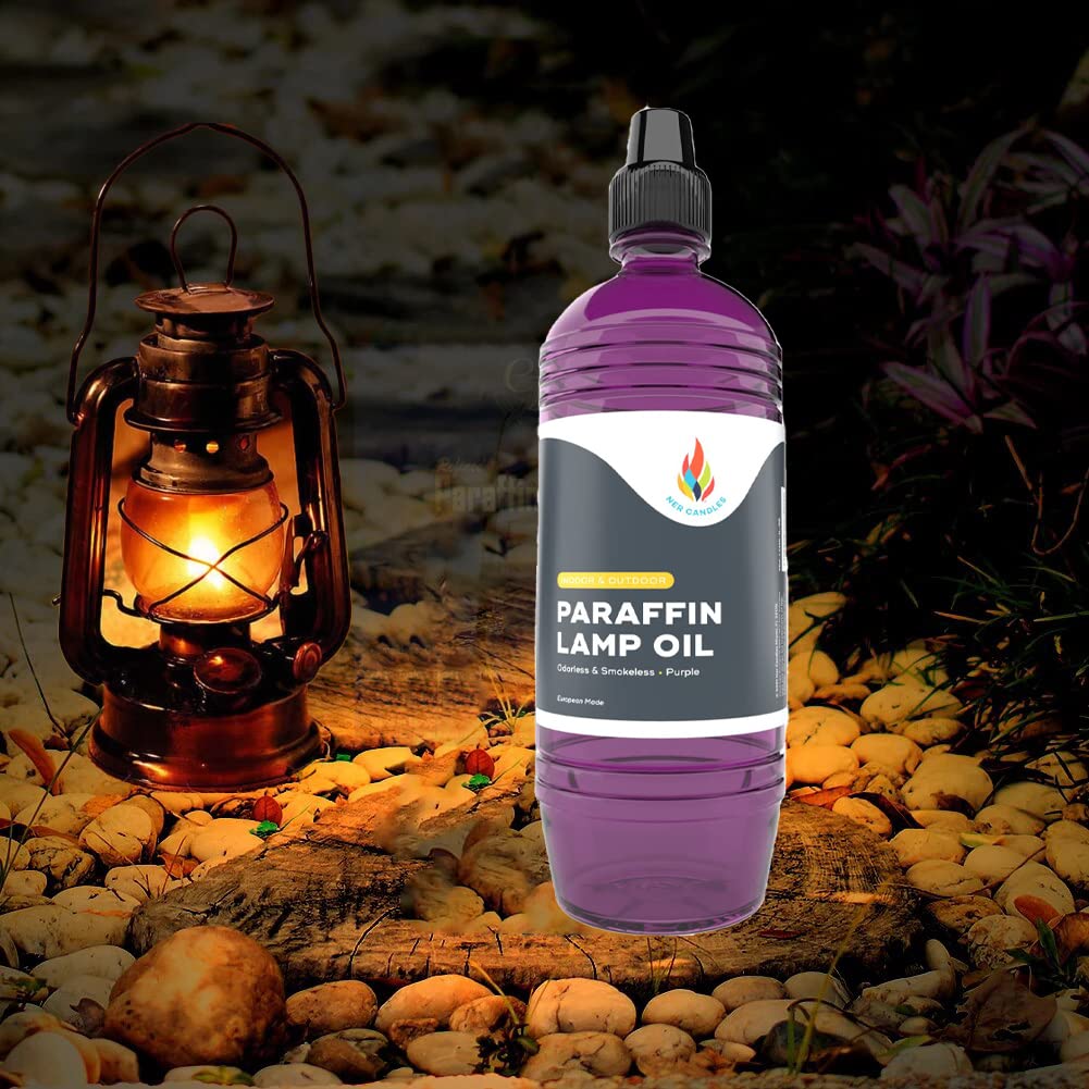 Liquid Paraffin Lamp Oil - Half-Liter (500Ml) - Smokeless, Odorless, Ultra Clean Burning Fuel For Indoor And Outdoor Use (Purple)