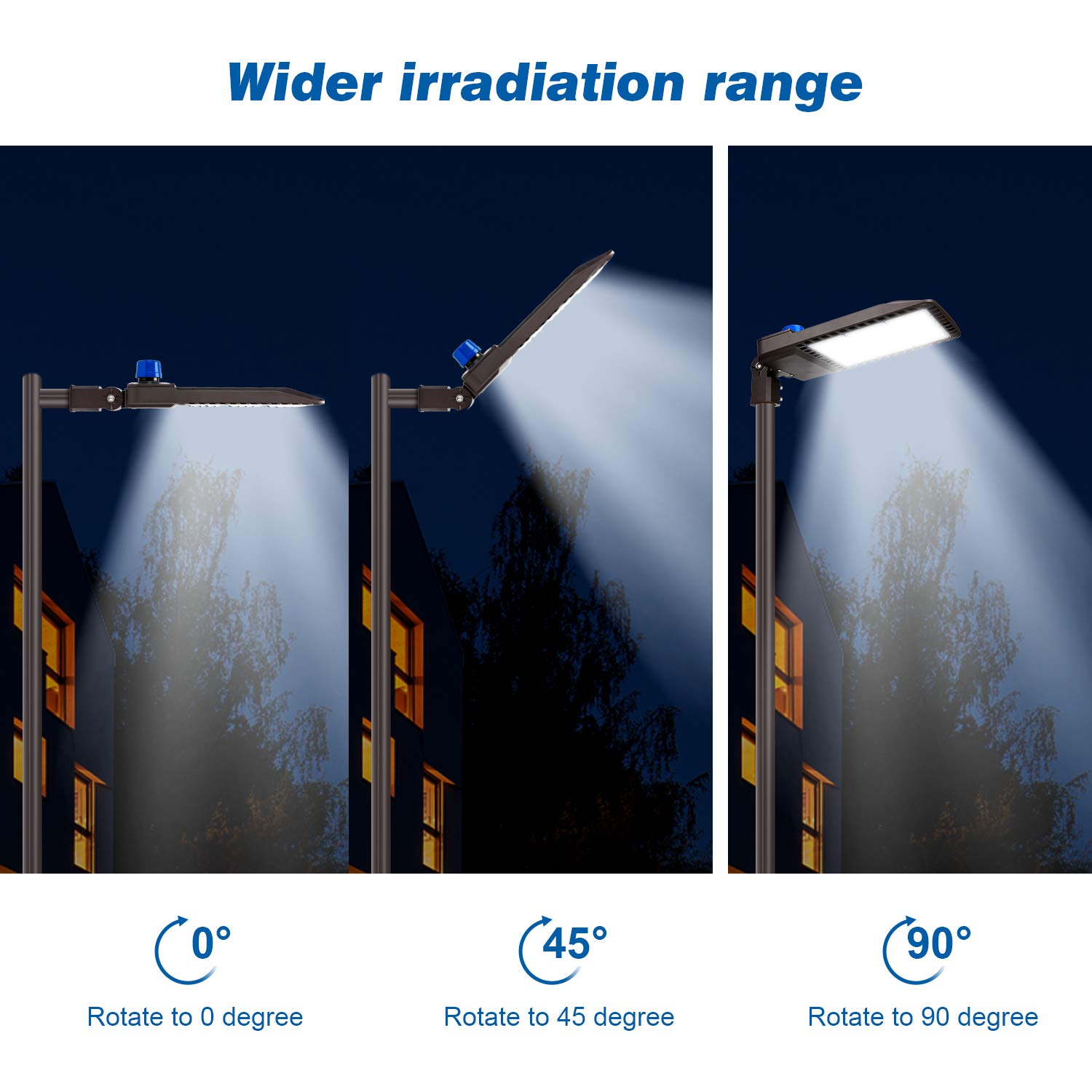 Juyace 300W Led Parking Lot Light Slip Fitter Mount Dusk To Dawn Outdoor Lighting Exterior Flood Commercial Outside Ip65 Waterproof 100-277V Security Area Shoebox Street