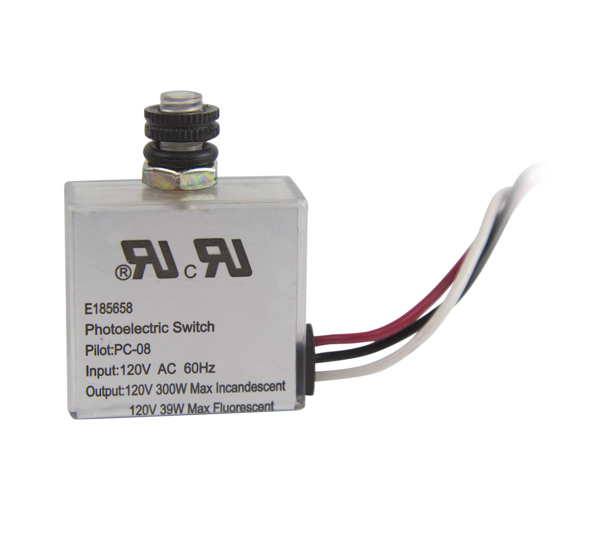 Solus Pc-08-Kit 120V Automatic Dusk To Dawn Photocell Switch For Incandescent, Fluorescent & Led, Includes Black & White Optiona