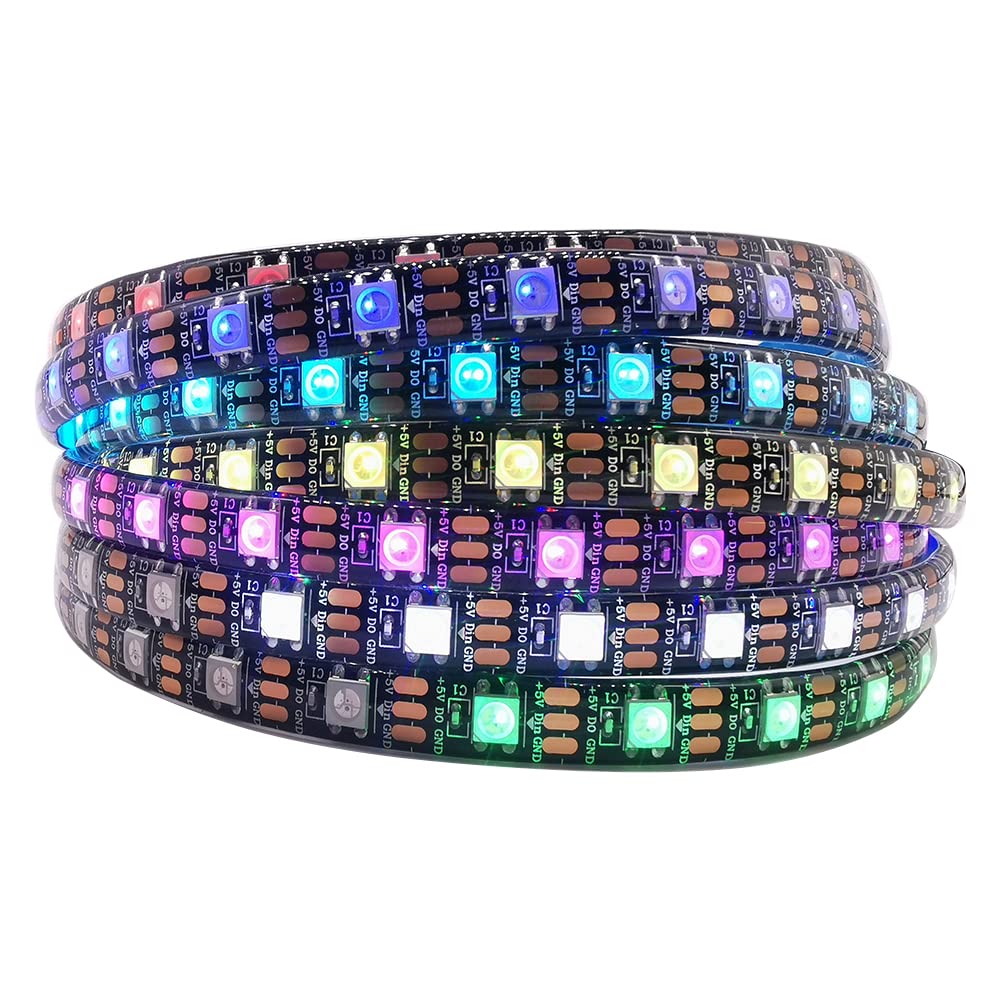 LOAMLIN WS2812B IC RGB 5050SMD ECO Individual Addressable LED Strip Light, 16.4FT 300LED 60LED/m Flexible Full Color IP65 Waterp