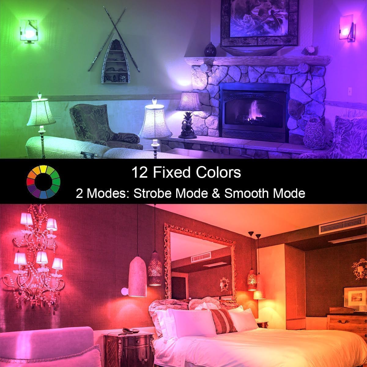 Ilc Rgb Led Color Changing Light Bulb, 40W Equivalent, 450Lm, 2700K Warm White 5W E26 Screw Base Rgbw, Flood Light Bulb- 12 Colo