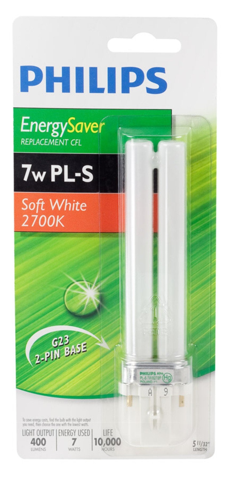 Philips 230227 7-Watt Pl-S 27K Compact Fluorescent
