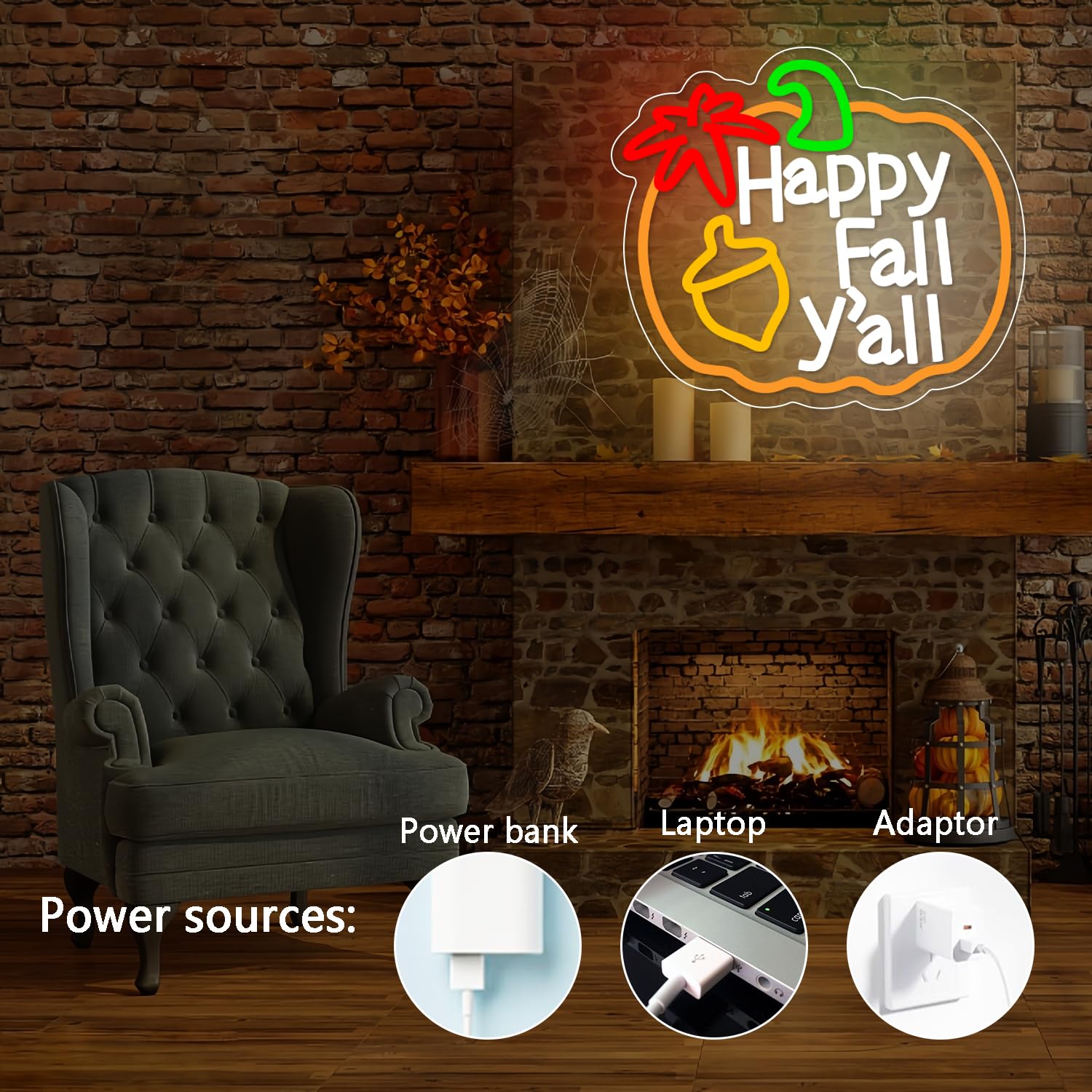 Happy Fall YAll Neon Sign Thanksgiving Pumpkin Neon Sign Thanksgiving Led Neon Light Sign Thanksgiving Decorations For Autumn Room Bedroom Table Wall Decor Kids Holiday Gift Usb Powered