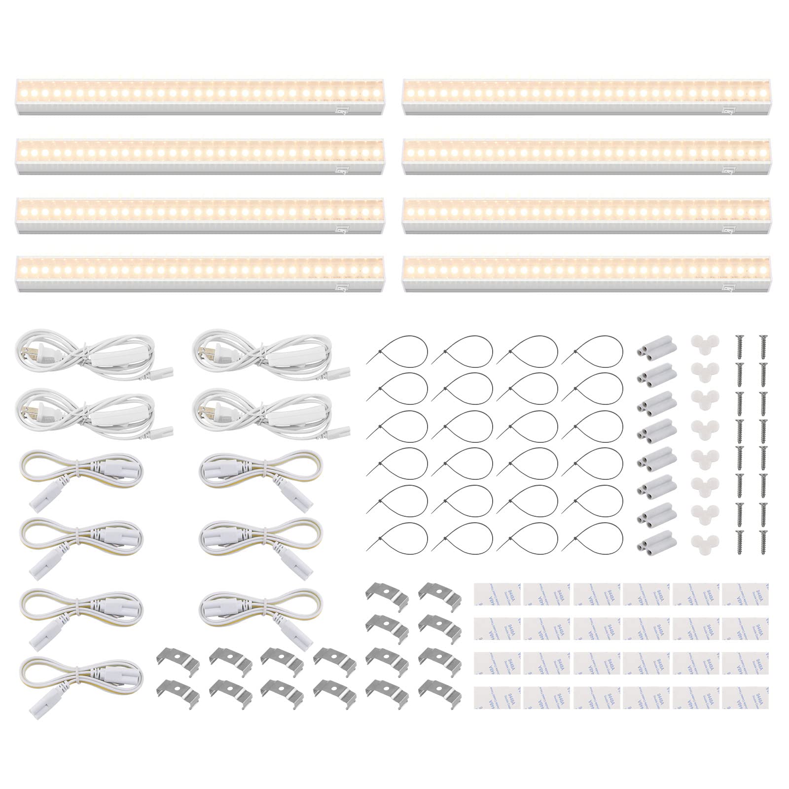 Barrina Grow Lights 1ft LED Plant Light Bulbs, Full Spectrum, Yellow, T5 Grow Light Strip, 8-Pack, Model INWT504009650Ec