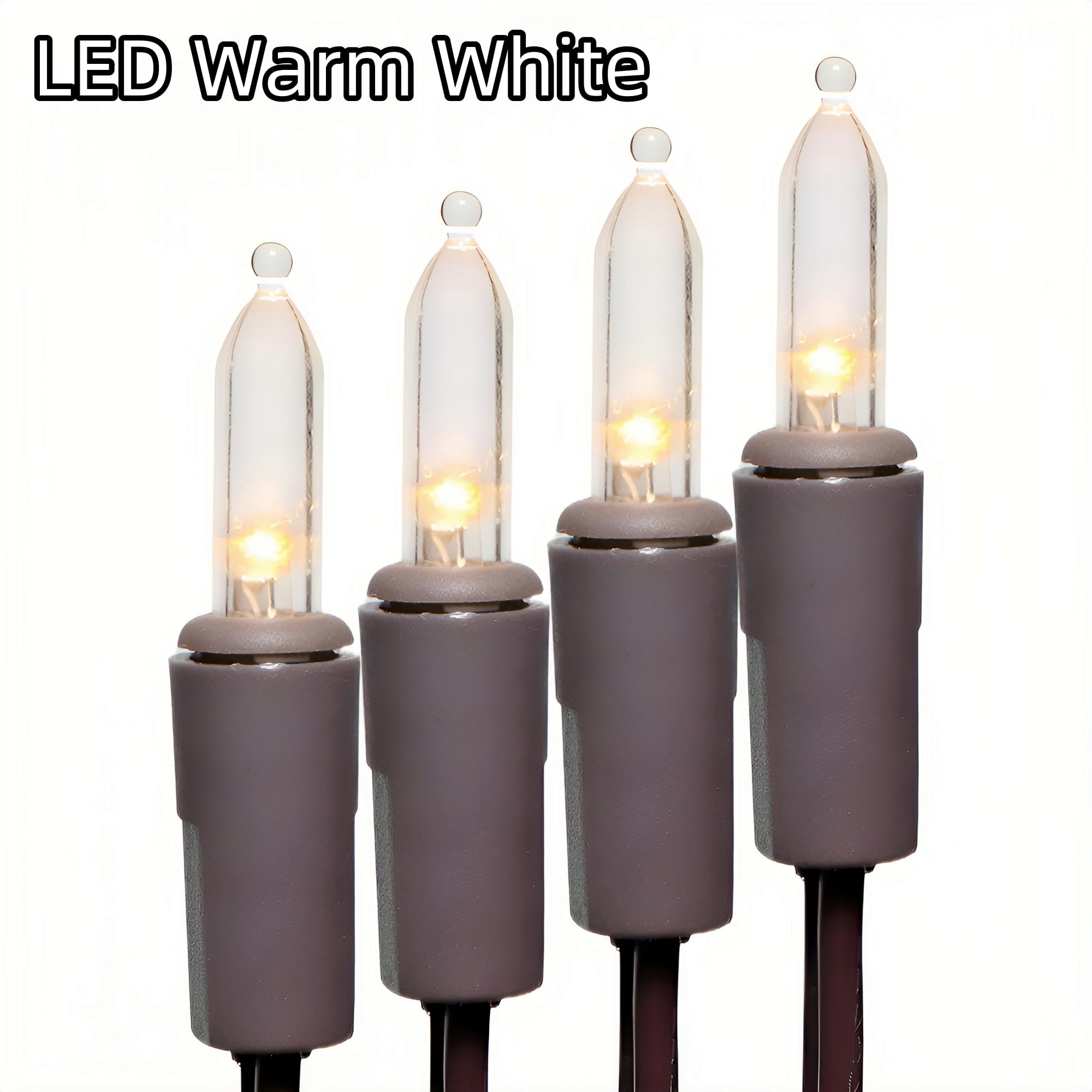 Lucky Shine 150 Led Warm White Christmas Lights With 50 Ft Brown Wire, Ul Listed And Commercial Grade Decorative Lighting String