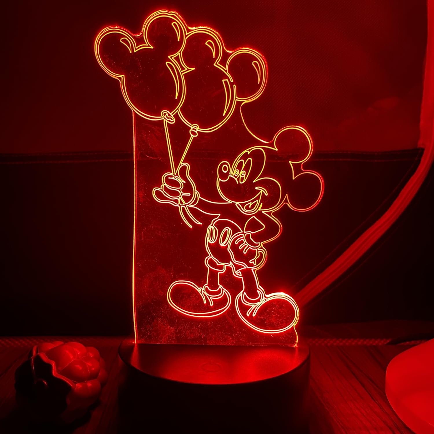 Mickey Night Light, 3D LED Intelligent Remote Control Mouse Mice Lamp 16 Color Light for Christmas Mickey Gifts Children's Room 