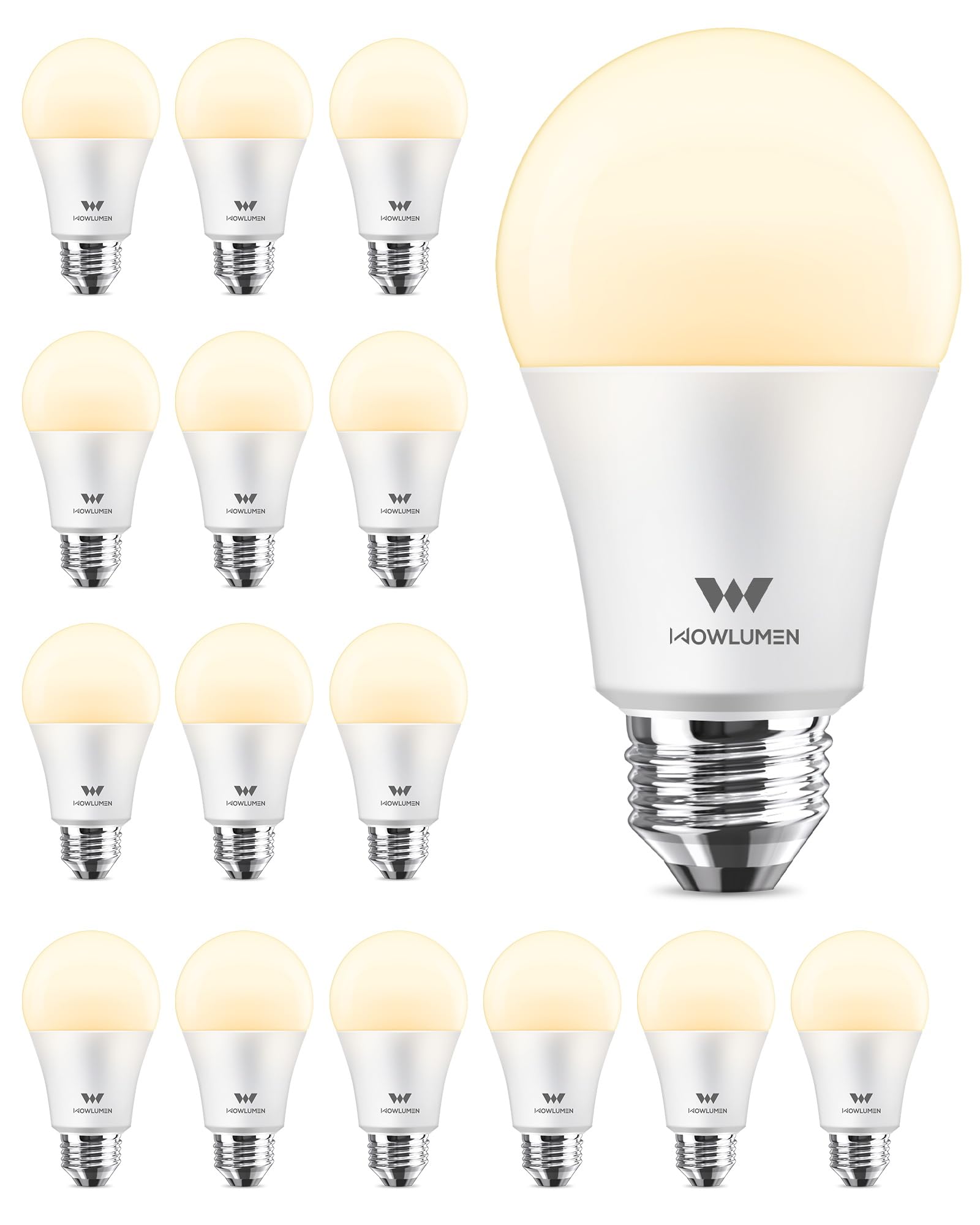 Wowlumen A19 Led Light Bulb,9W E26 Light Bulbs(60 Watt/80 Watt Equivalent),2700K Warm White,Non-Dimmable,800Lm Standard Base For