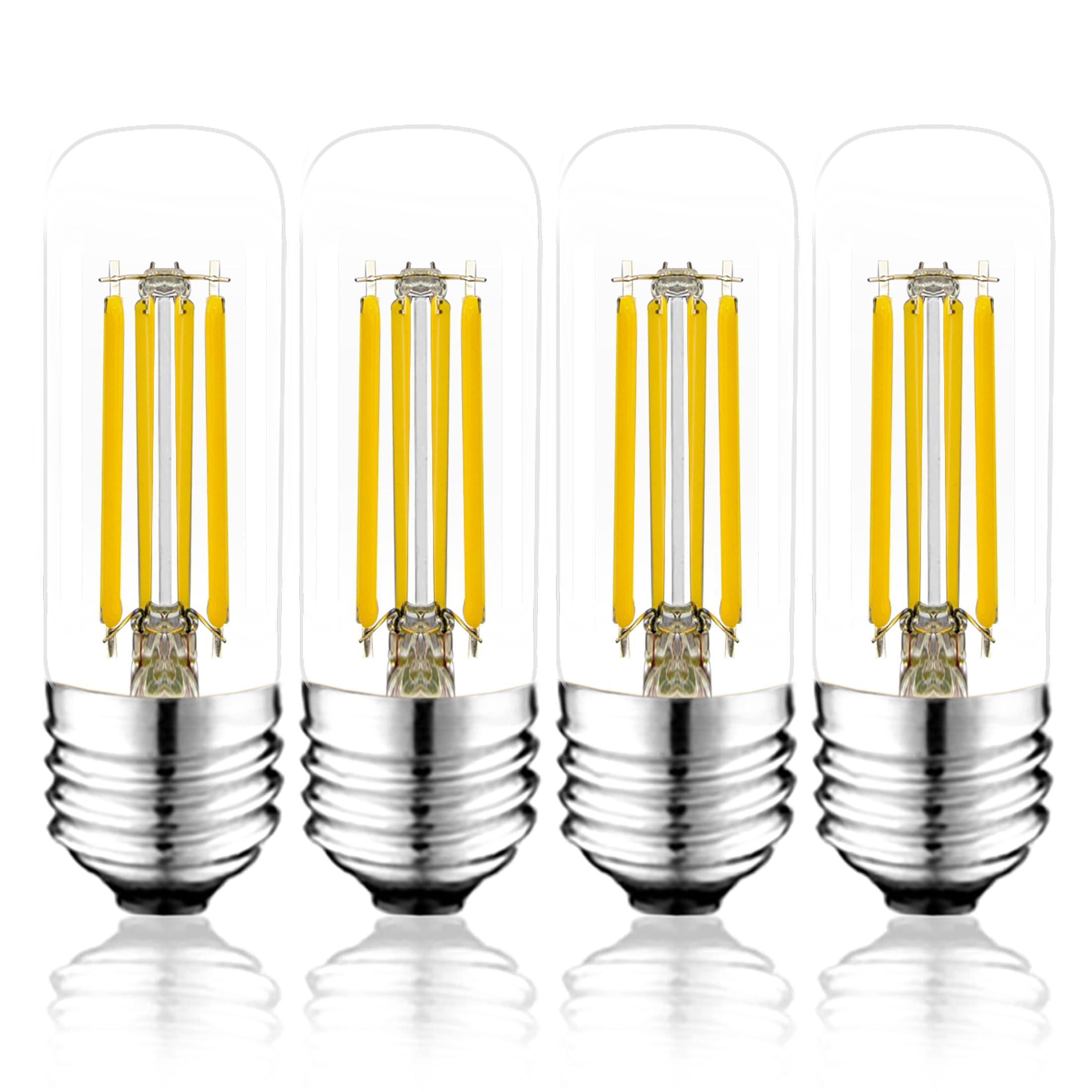 NOVELUX E26 LED Bulb 60W Equivalent 3000K Warm White Dimmable T10/T30 Clear Glass 3.2 Inch 4 Pack