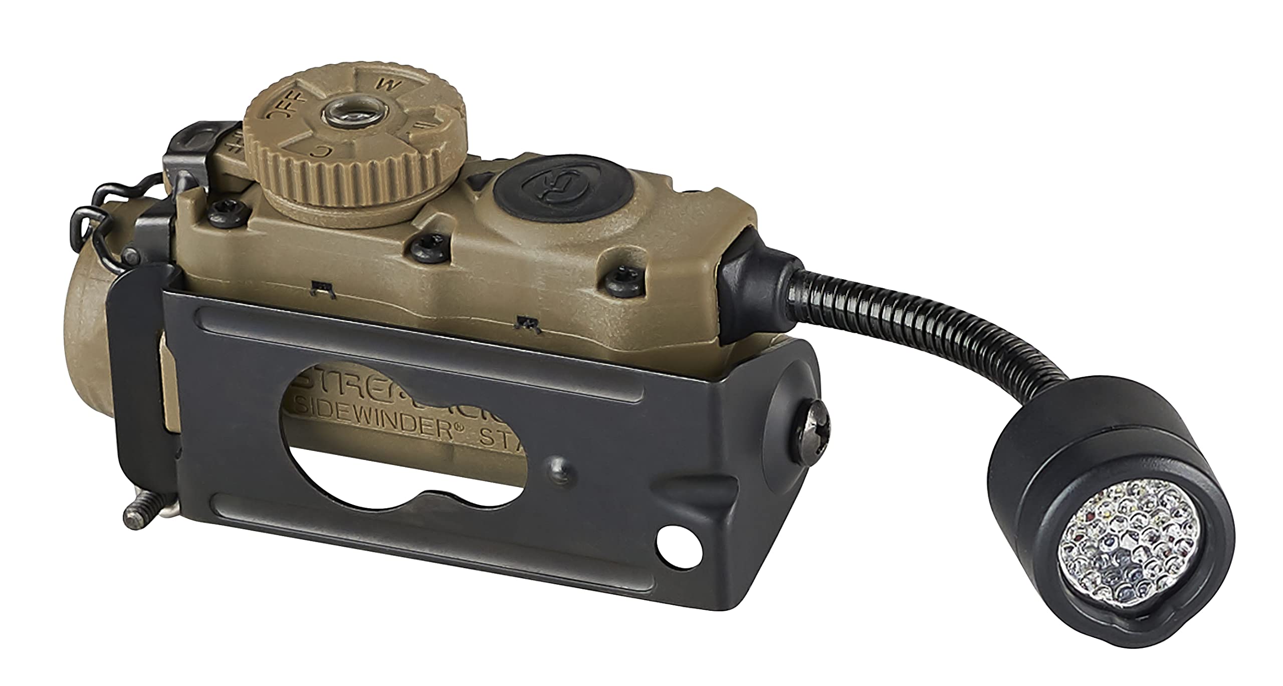 Streamlight 14306 Sidewinder Stalk 76-Lumen Tactical Helmet Light With Flexible Stalk Includes Batteries, Helmet Clip, Coyote