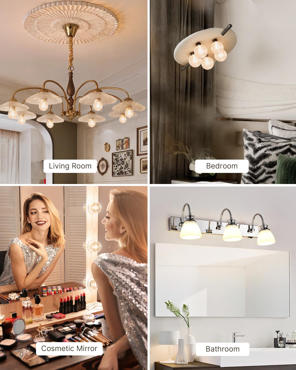 Flsnt 6 Pack G25 Led Globe Edison Bulbs For Bathroom Vanity & Mirror Lighting, 2700K Soft White, Cri90+ Dimmable, 40W Equivalent