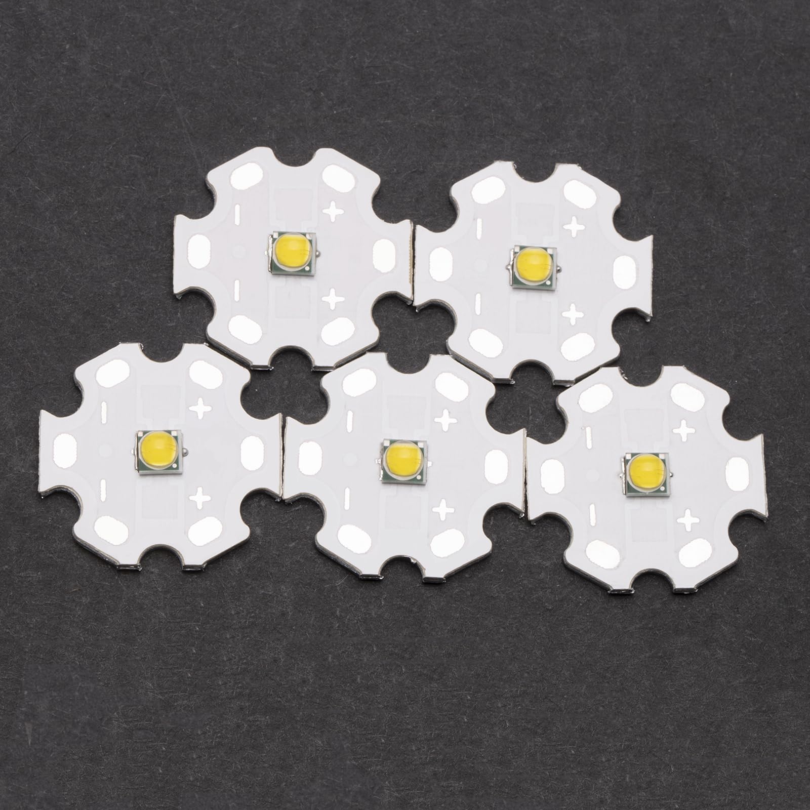 Ledguhon 5Pcs 3W White 3535 Smd High Power Led Chip With Aluminum Plate 20Mm Star Pcb Base Heat Sink Led Chip Replacement(120Deg