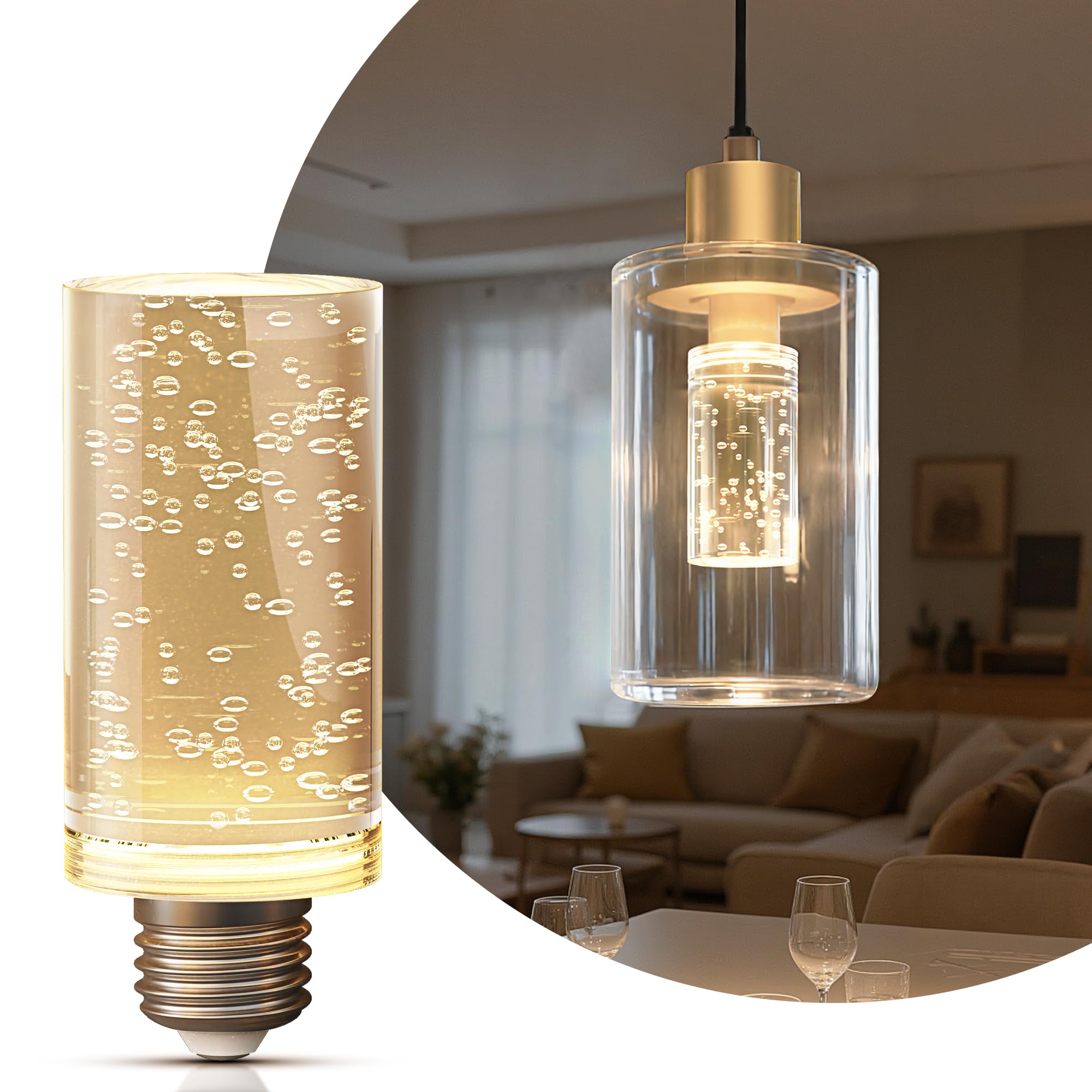 L LOHAS LED Light Bulbs,E26 LED Bulbs Soft White 3000K,40W Equivalent,500 Lumen Dimmable,Energy-Efficient 5 watt Acrylic Bubble 