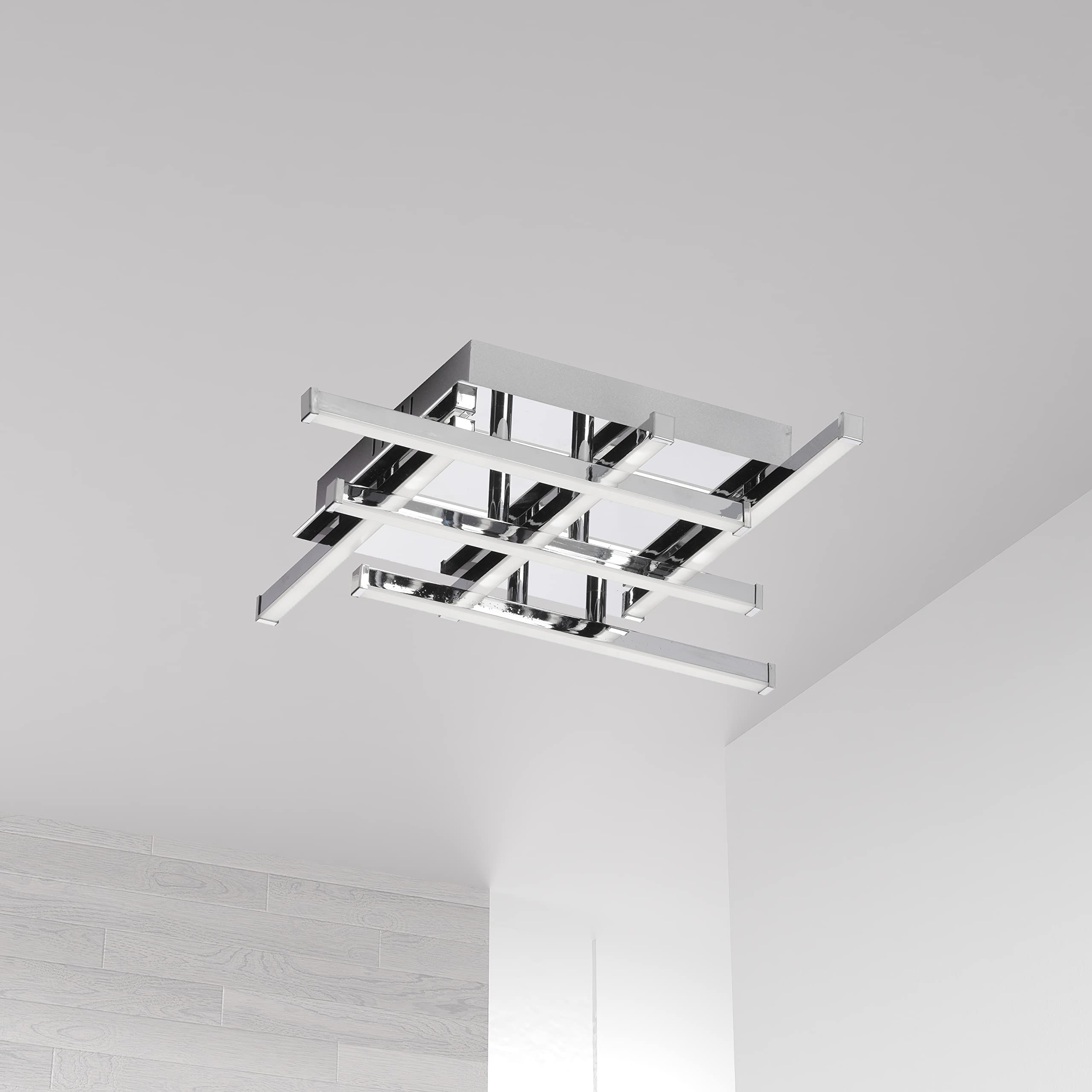 6Lt Led Flush Mount, Polished Chrome