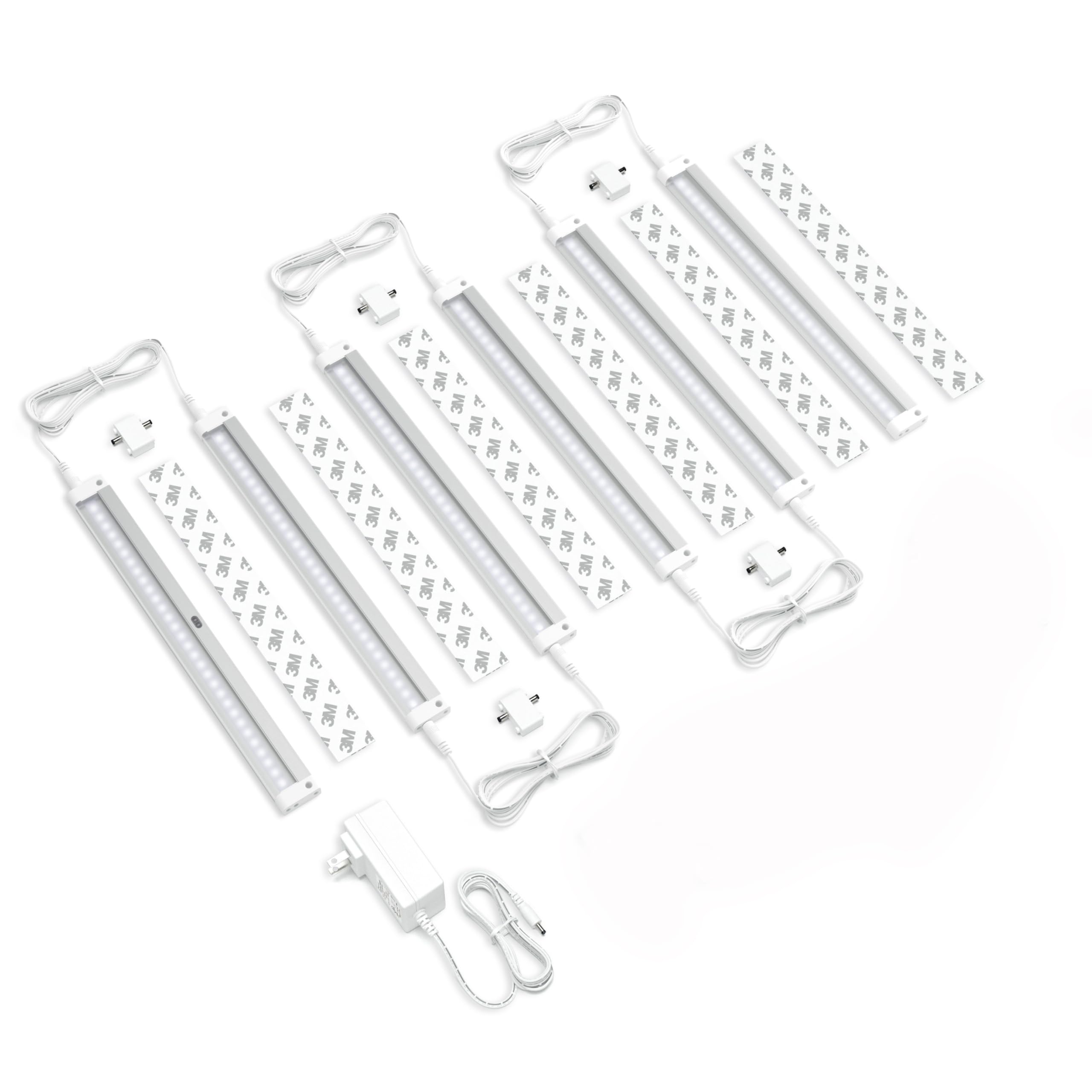 EShine Hand Wave Activated LED Lighting Kit, Dimmable, 12 in, 6-Pack, Cool White (6000K), Model ELW3006DC