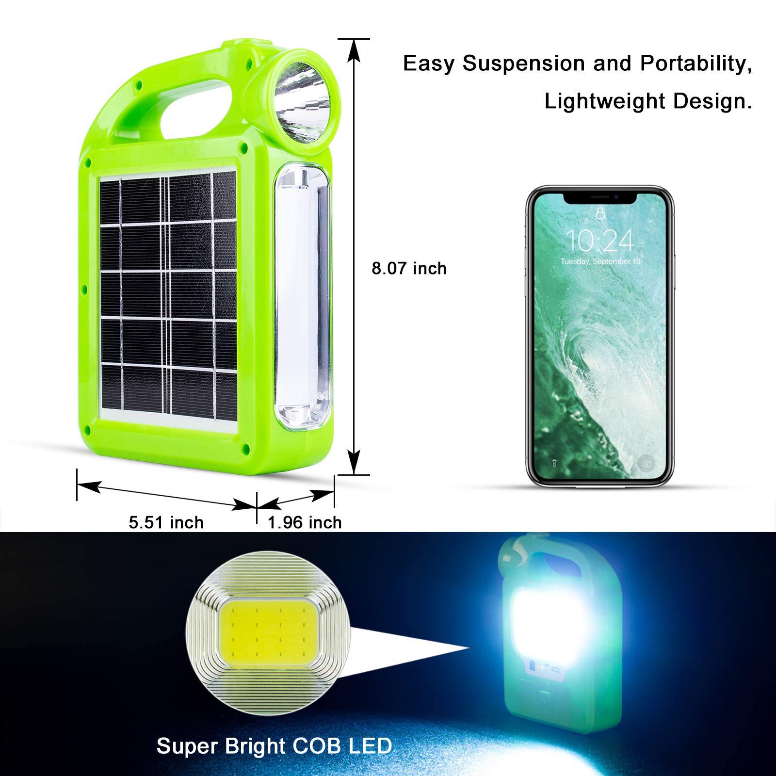 4 Pack Solar Lantern Camping Essentials Accessories Lights, Rechargeable LED Flashlight, Tent Lights for Emergency, Hurricane, S