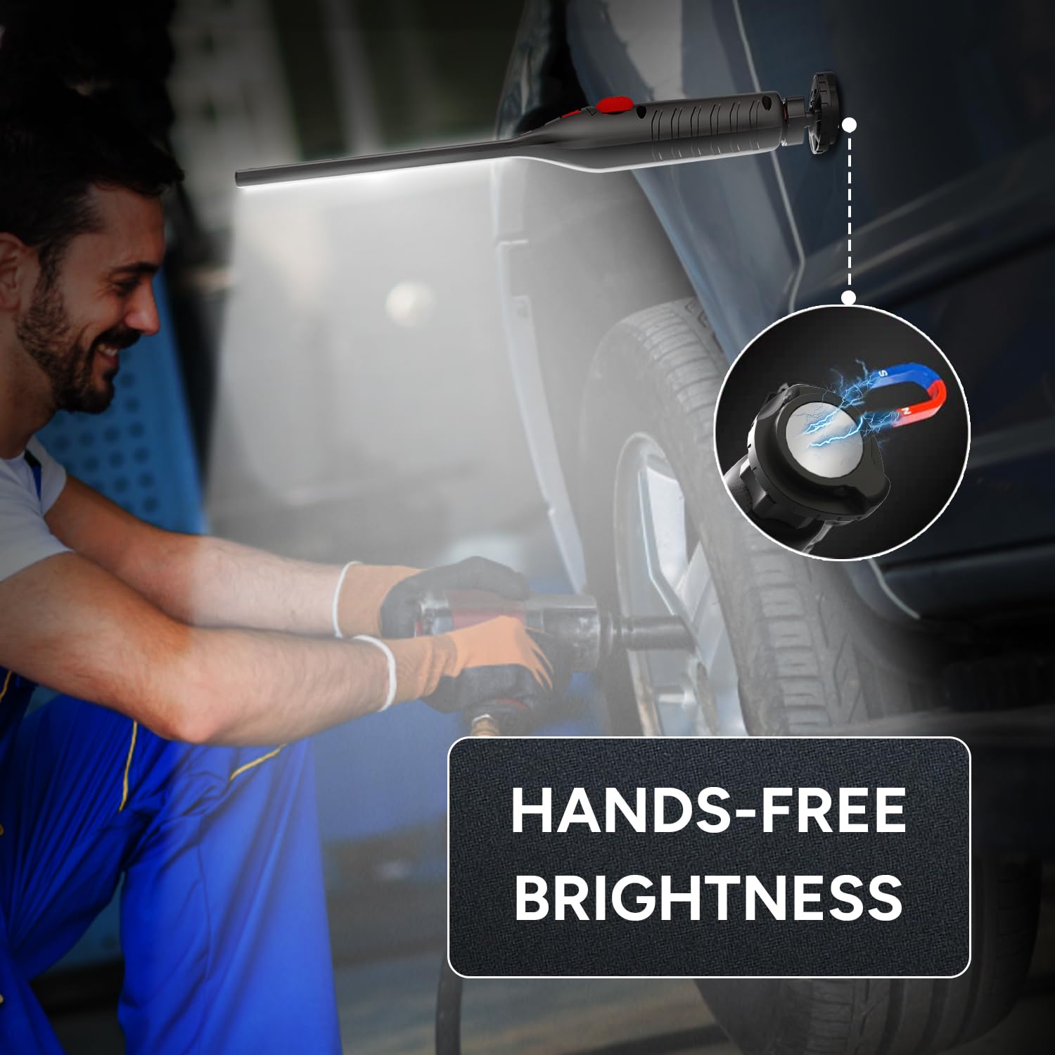 LED Work Light, 4000mAh Rechargeable COB Mechanic Light, 700 Lumens Portable Lights with Magnetic Base 360 Rotate Foldable Desig