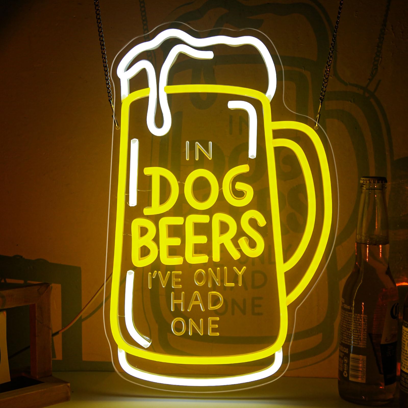 Dog malt-inspired Neon Sign For Wall Decor Dimmable malt-inspired Signs Bar Led For Man Cave Light Up Sign For Bedroom Home Shop Pub Bistro Party Restaurant Game Room Decor Christmas Gifts