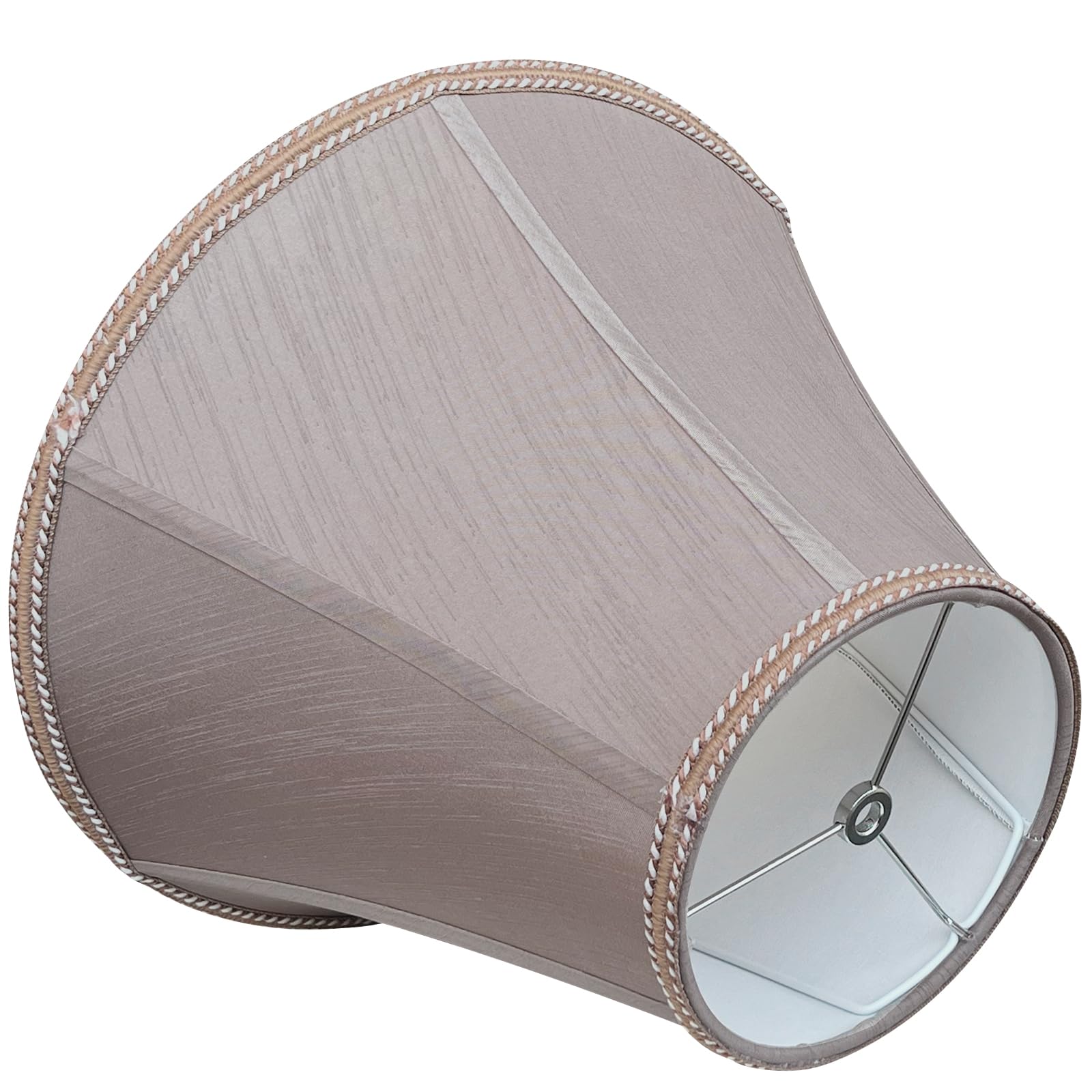 TOOTOO STAR Large Drum Lamp Shade, 12x16x11in, Brown Linen Fabric, Model SX0215CF