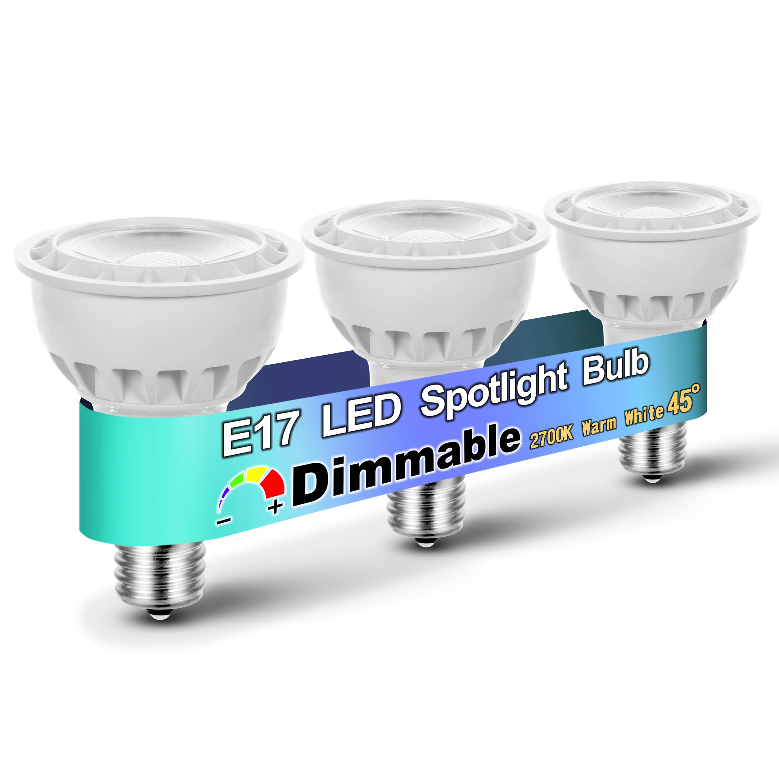 Heifymi Dimmable E17 Intermediate Base Type R14 Reflector 6W (60 Watt Equivalent), Warm White 2700K, 600 Lumen, E17 Led Bulb For