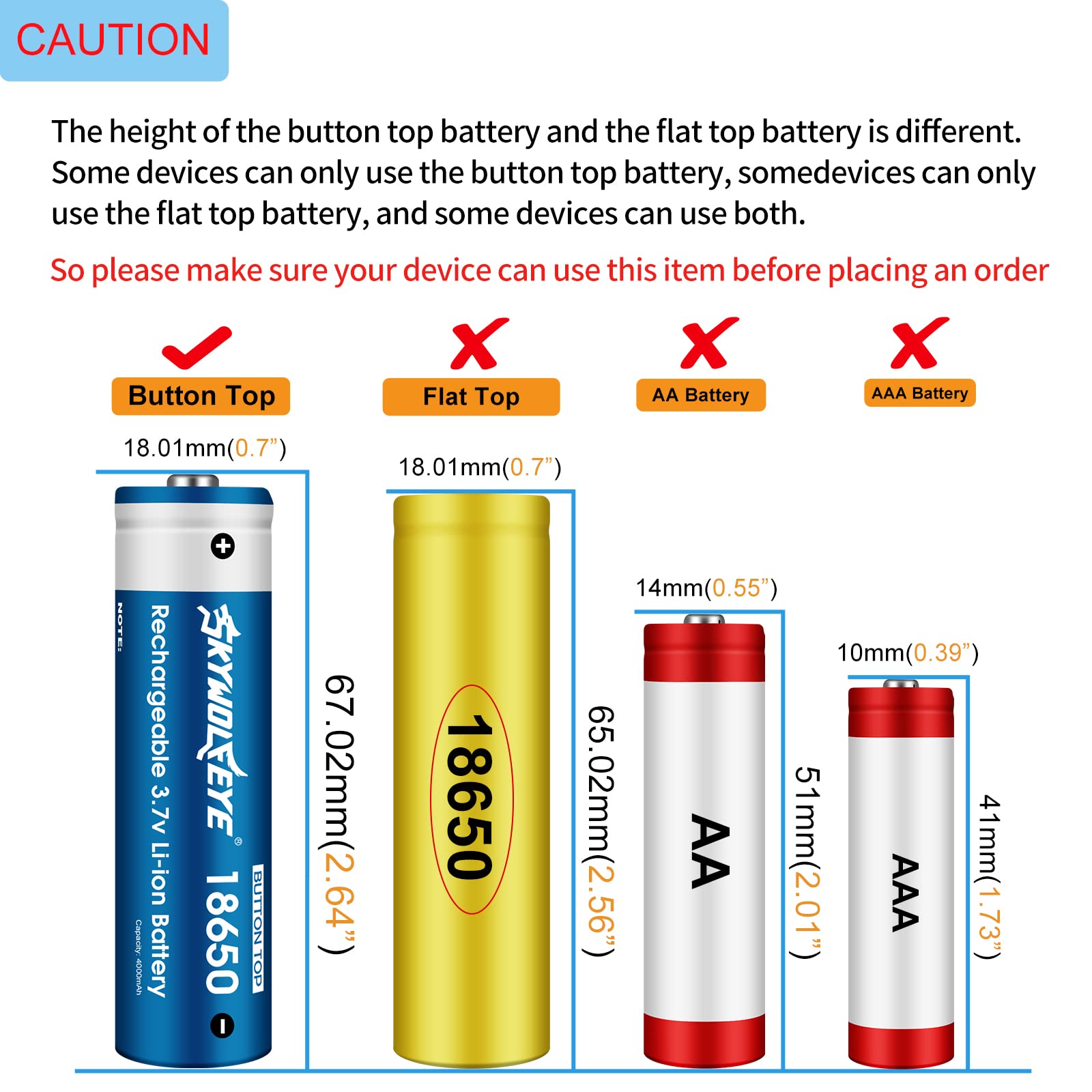 4 Pack 3.7 Volt Button Top Rechargeable Batteries And 18650 Battery Charger,Lithium Battery 4000Mah For Flashlights, Headlamps,