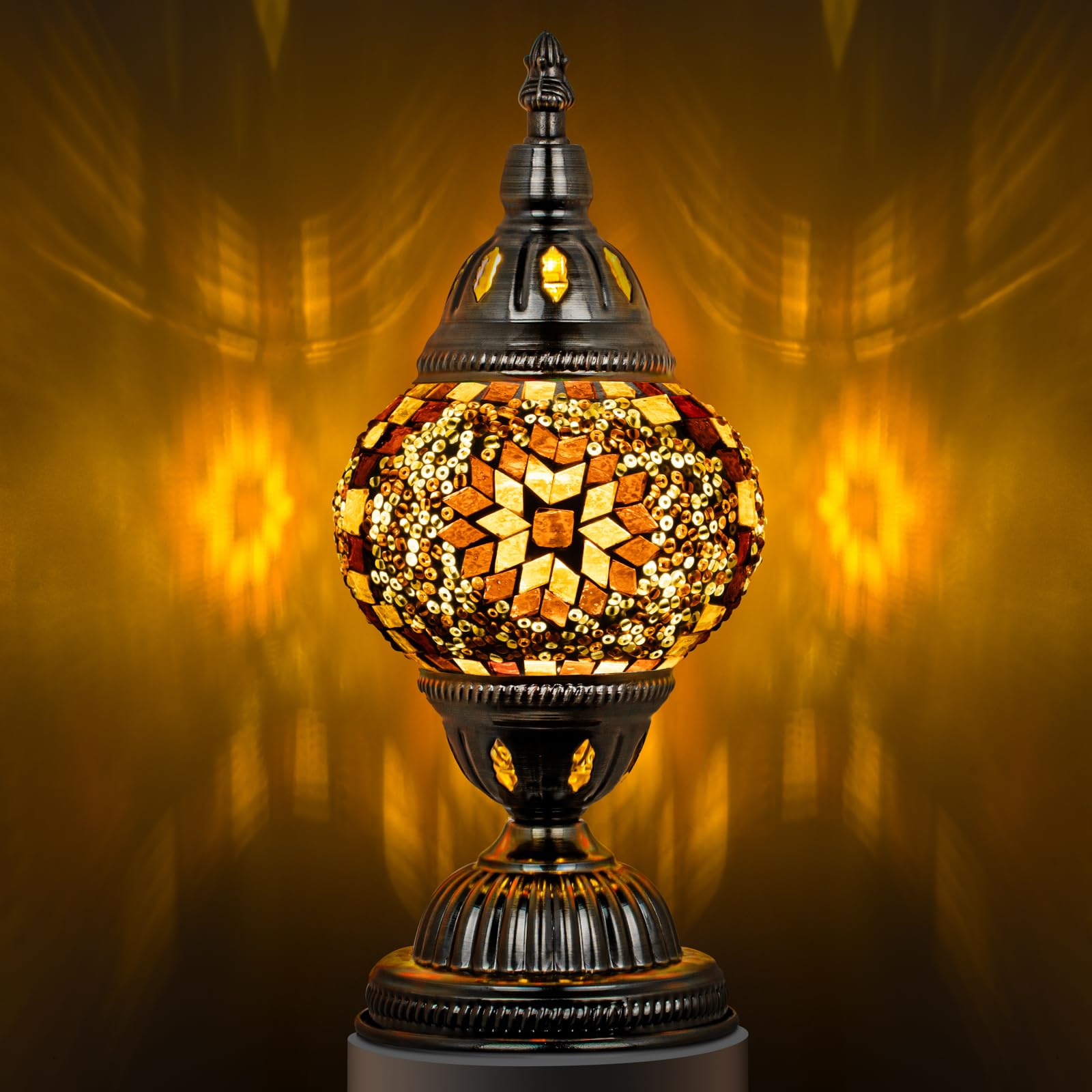 Marrakech Turkish Table Lamp with Bronze Base