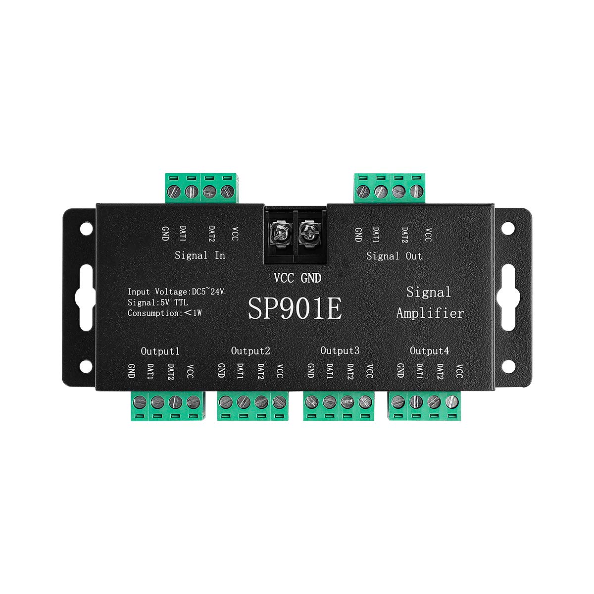 SUPERNIGHT LED Pixel Band Amplifier Signal Data SPI Repeater for WS2801 WS2811 WS2812B WS2813 WS2815 SK6812 SK9822 Addressable RGB Light Band Dream Color Programmable Rope Lighting 5v-24v SP901E