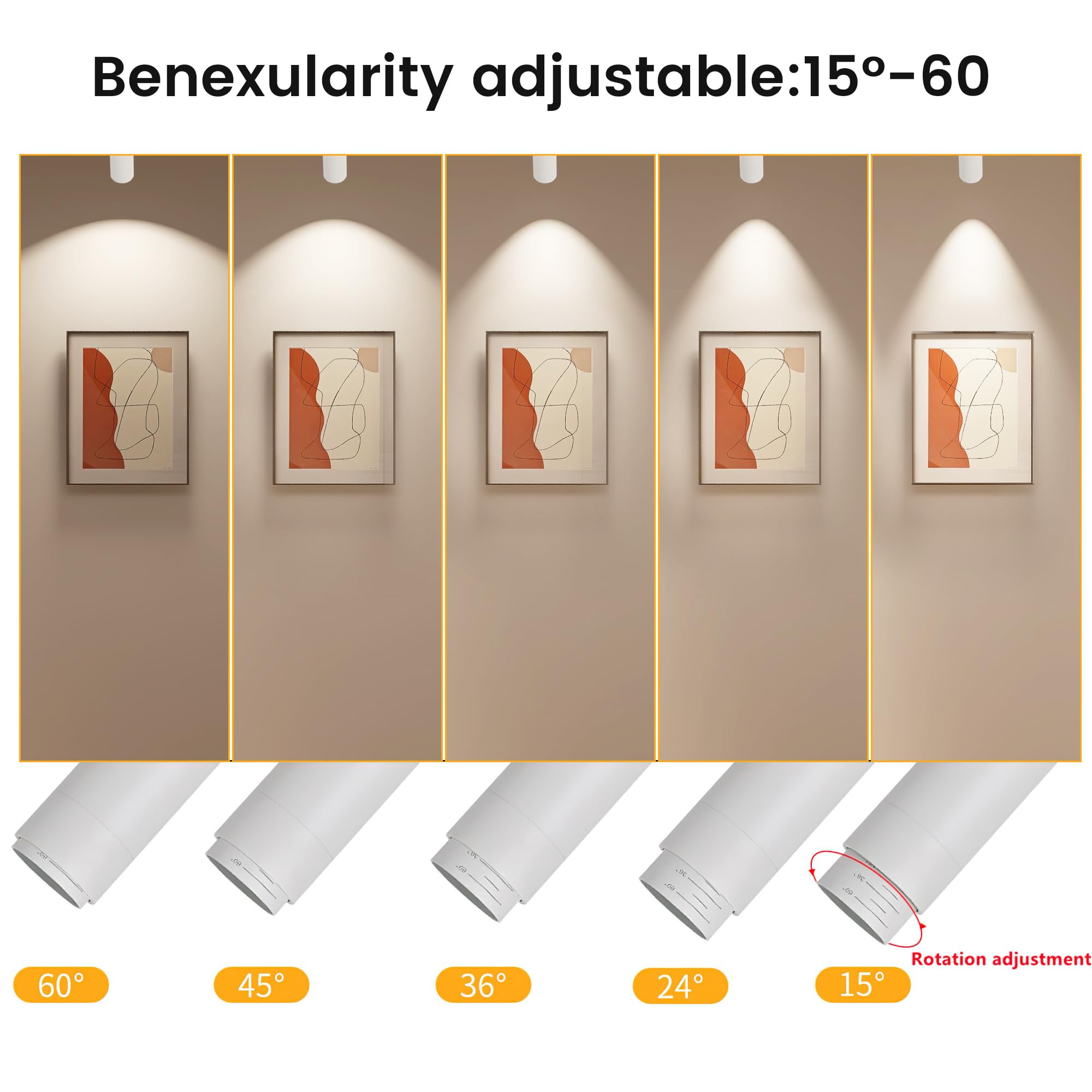 Ajbvp 5Cct Led Ceiling Spotlight 12W Dimmable Spotlight Ceiling Light,Zoomable15/24/36/45/60,2700K/3000K/3500K/4000K/5000K,For L