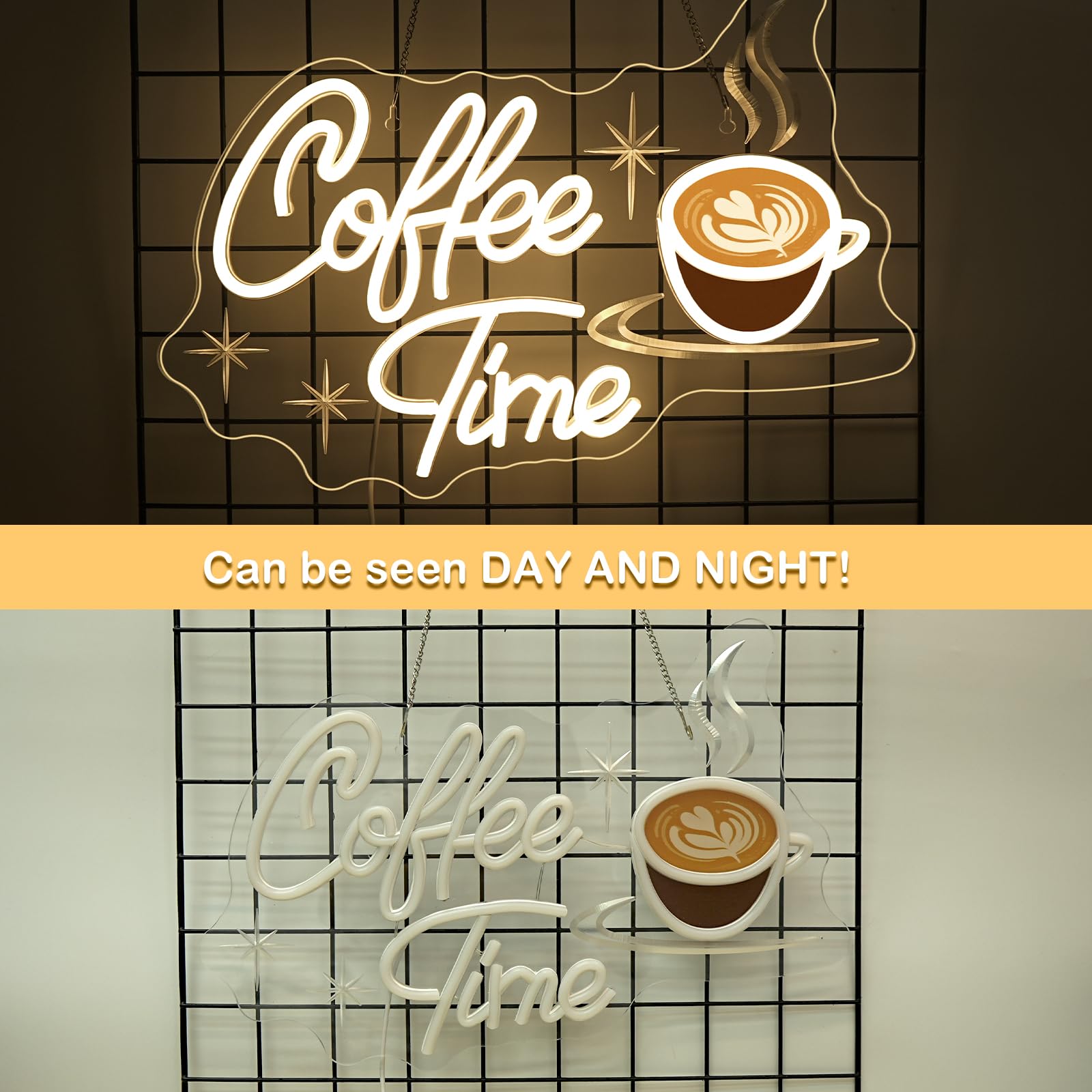 Dreamfort Coffee Time Neon Sign Latte Art Neon Lights Neon Bar Signs For Wall Decor Led For Caf?S  Kitchens & Breakfast Bars Light Signs Retro Diner Lighting