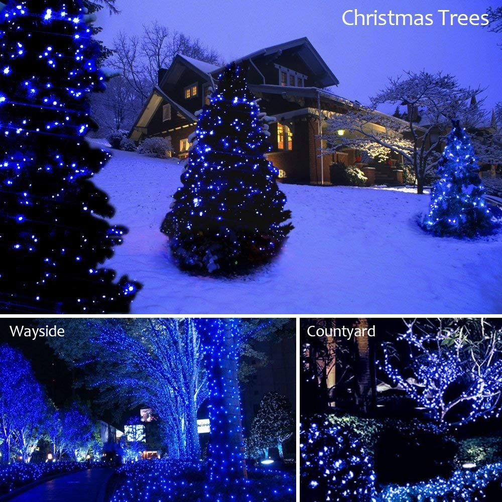MYGOTO 33FT String Lights Waterproof Fairy Lights 100 LEDs 8 Modes Cool White+Blue Model BX