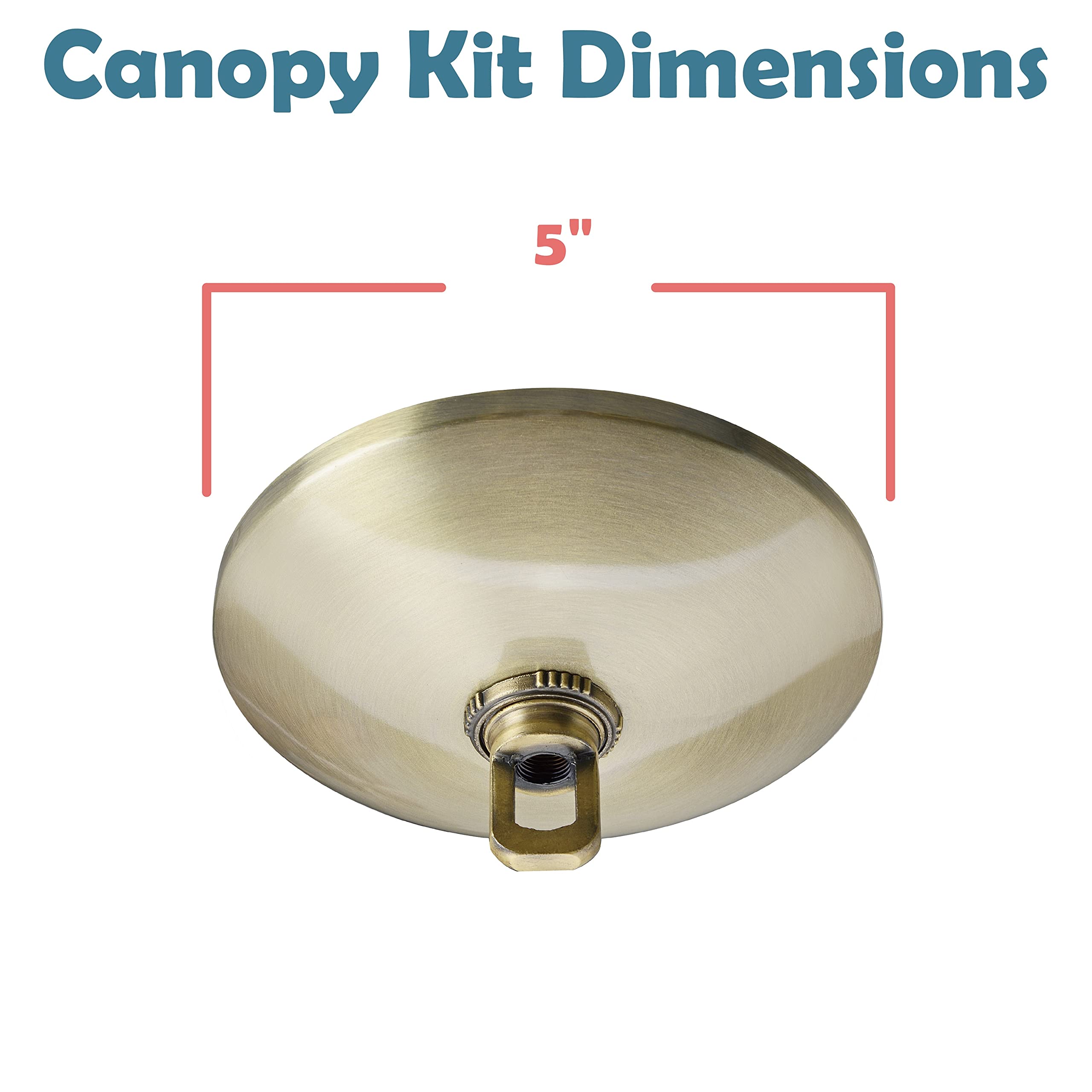 Aspen Creative 21511-31, Contemporary Chandelier & Light Fixture Canopy Kit W/Collar Loop, Antique Brass, 5'' Diameter, 1'' Cent