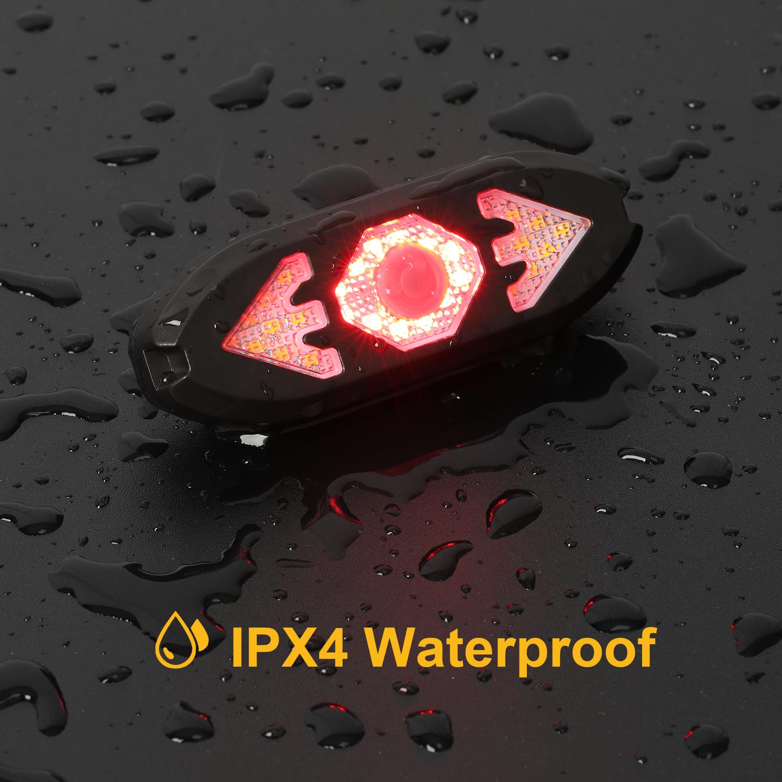 JINKEY Smart Bike Tail Light - USB Rechargeable Wireless with Turn Signals, Waterproof, Transparent, Model: Bike Turn Signals