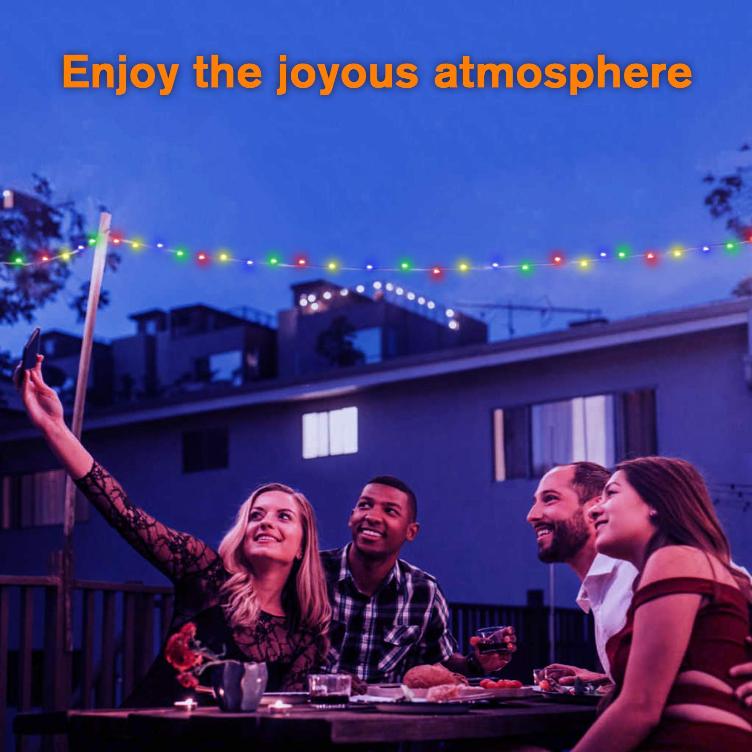 Qitong 4 Pack Solar Fairy Lights 400 Led Multicolor Outdoor Waterproof String Lights