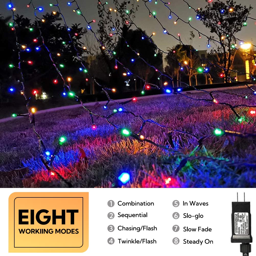 Hopolon Easter String Lights, 33FT 100 LEDs, Waterproof Fairy Lights, 30V UL Power Supply, Multicolor