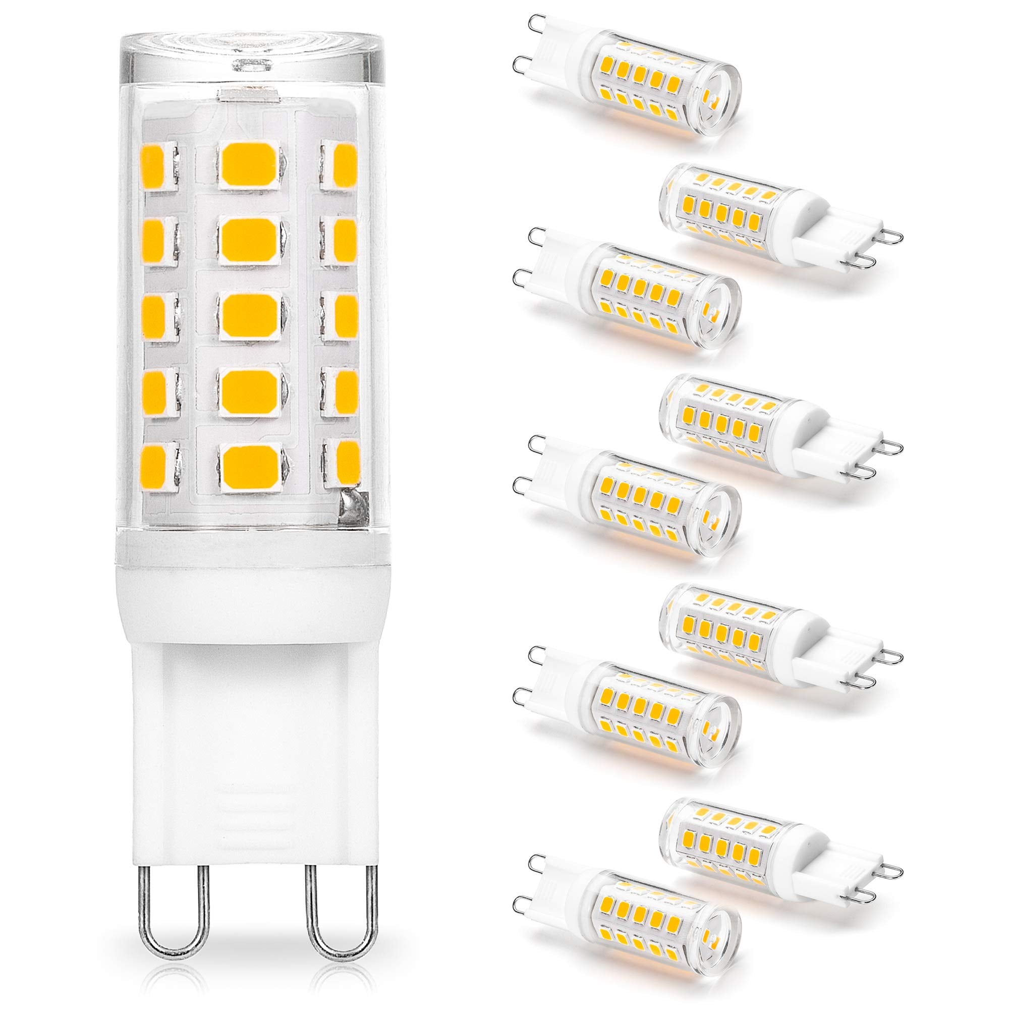 Alide G9 Led Bulbs Dimmable 3W Replace 20W 25W 30W Halogen Equivalent,2700K Soft Warm White, Ac120V G9 Clear T4 Bi-Pin Led Bulbs