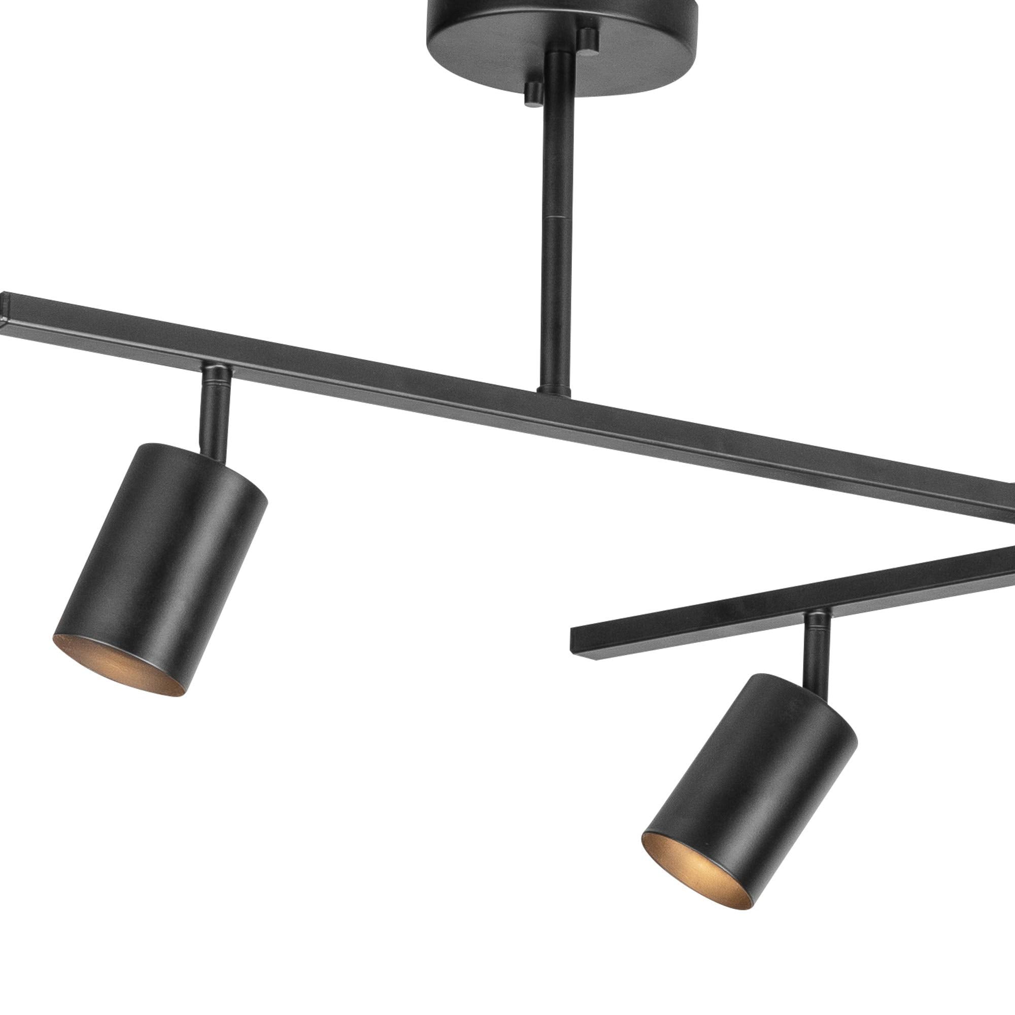 Globe Electric 59829 &quot;West 64&quot;&quot; 6-Light Track Lighting, Matte Black, Center Swivel Bars