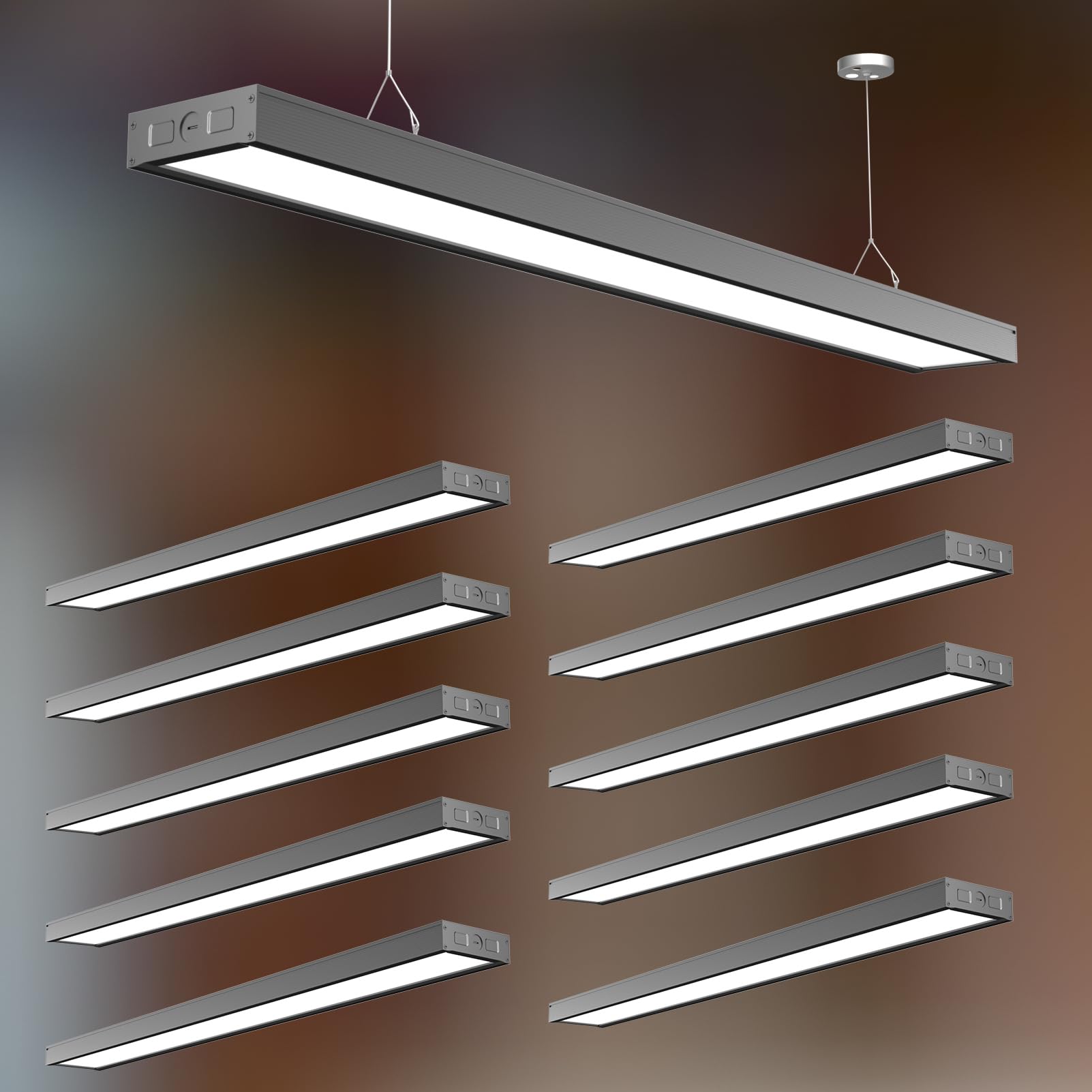 Lightdot 4FT-5IN LED Wraparound Shop Lights, 100-277v Linkable, 50W 4FT LED Light Fixtures for Garage Workshop Supermarket, 7000