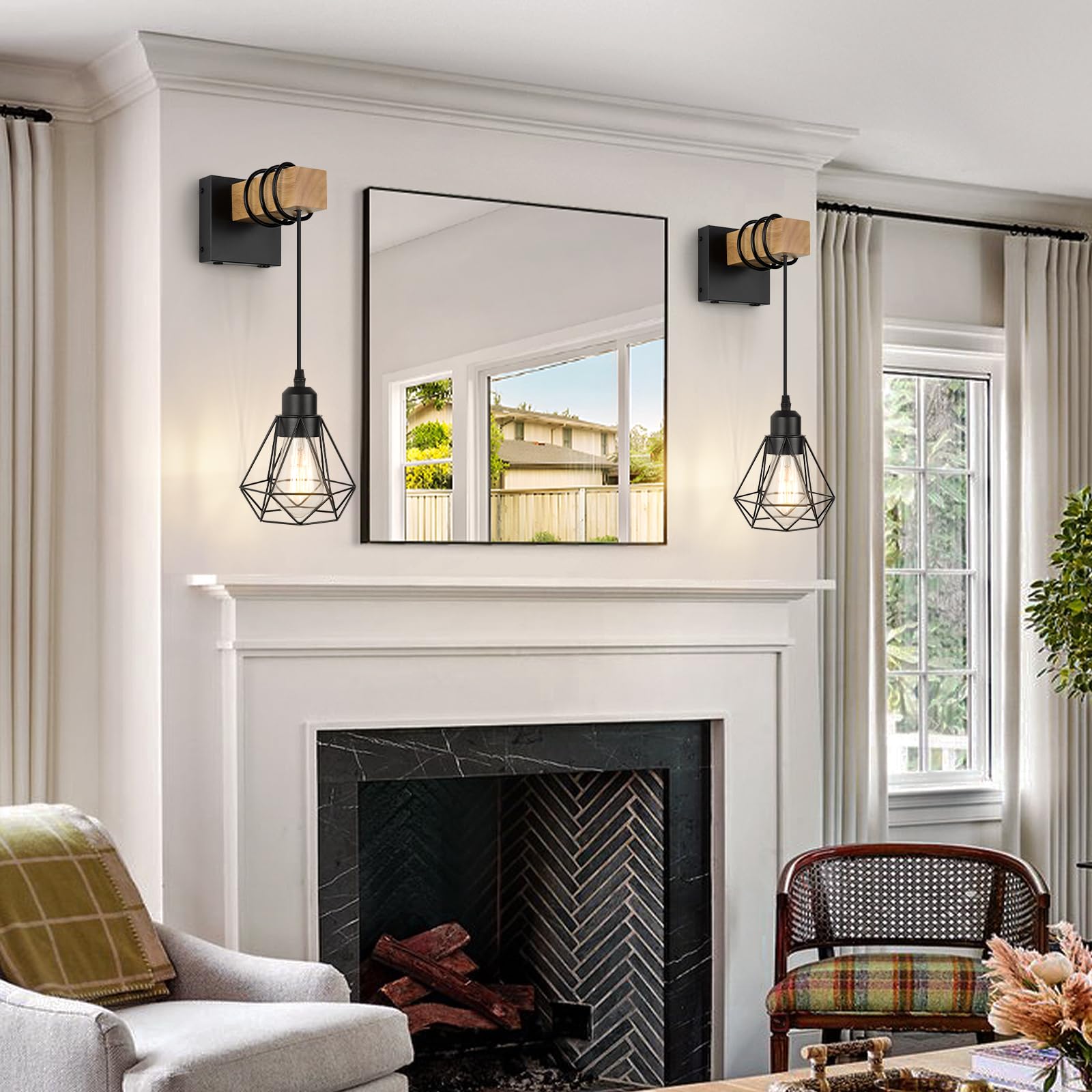 HLILCEH Battery Operated Wall Sconces Set of 2, Dimmable, Remote Control, 10inch, Black, Model WL-2FGZSBK-W-US