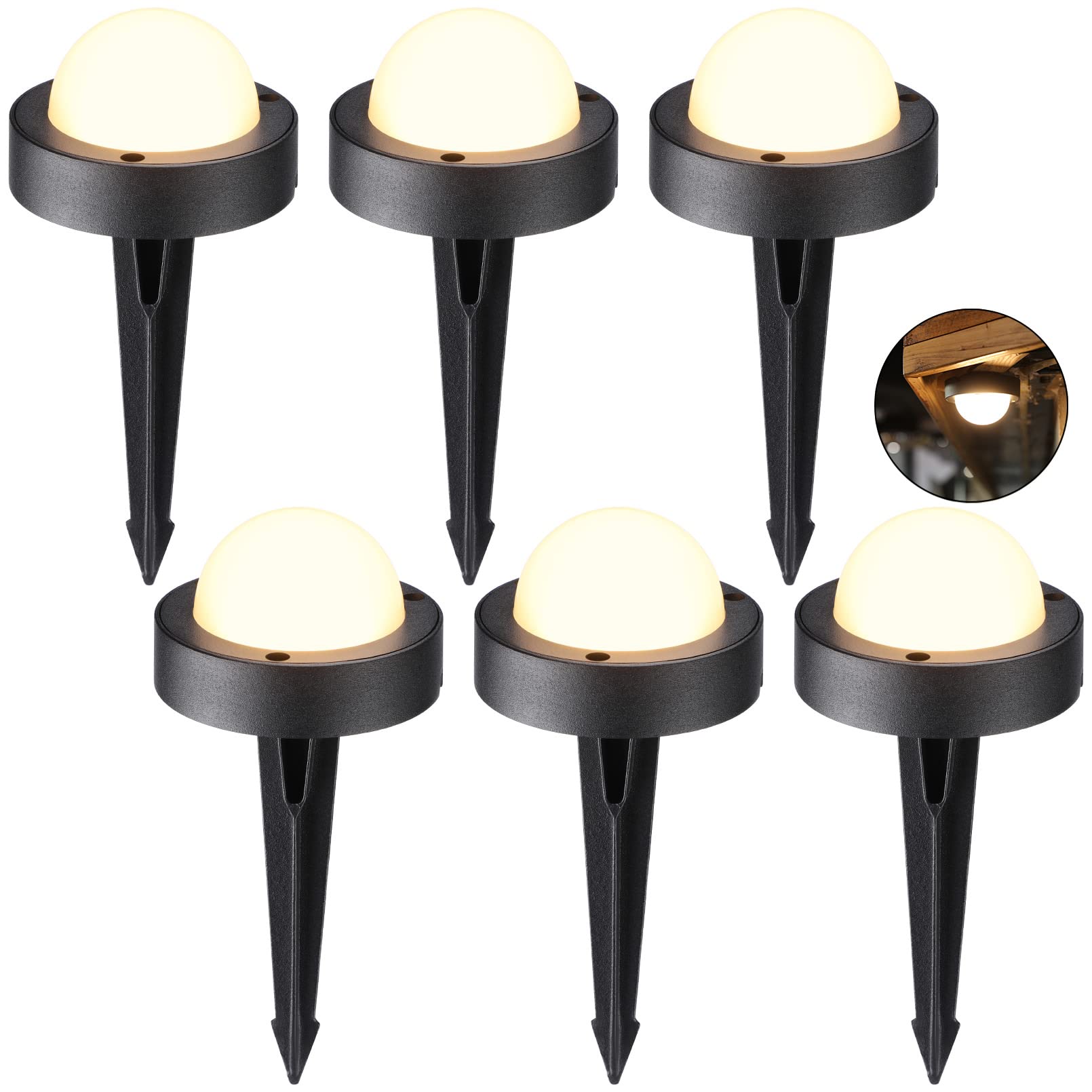 LEONLITE LED Well Lights, 12V-24V Low Voltage Outdoor Path Light, 360lm, IP65 Waterproof, Aluminum, Cool White, Pack of 6