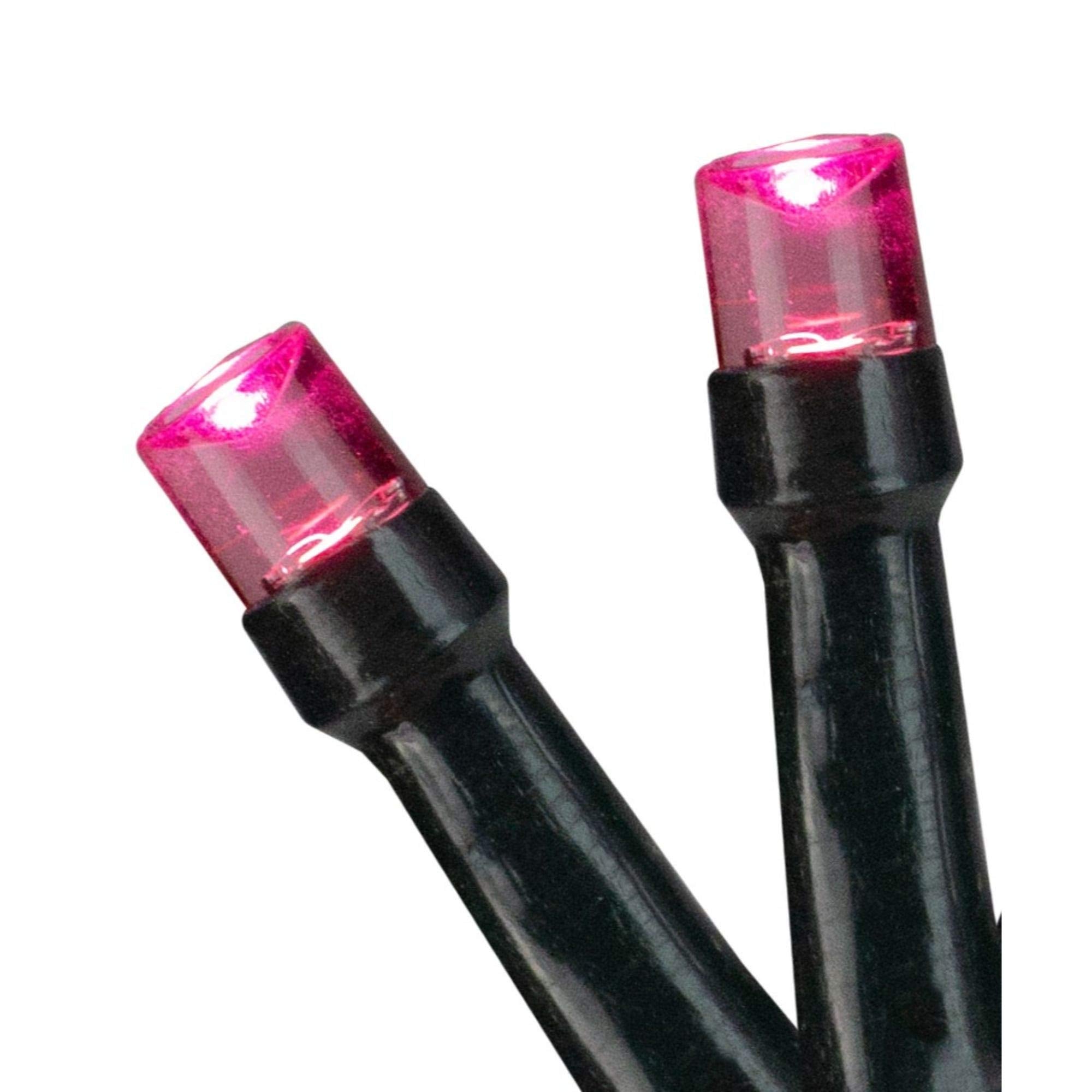 Northlight LED Christmas Lights - 20ct, Battery Operated, 9.5 Black Wire, Pink