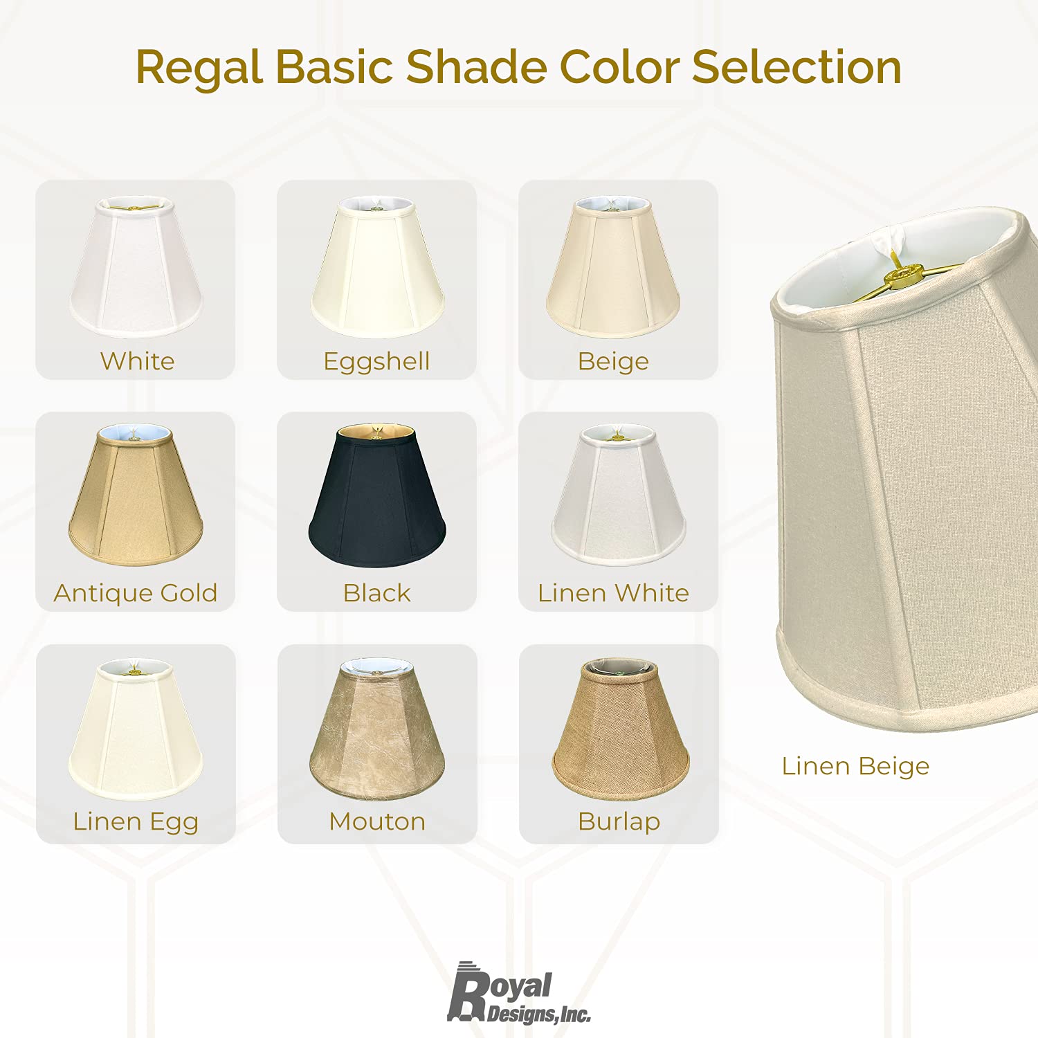 Royal Designs Deep Empire Lamp Shade, Beige, 8 X 14 X 11