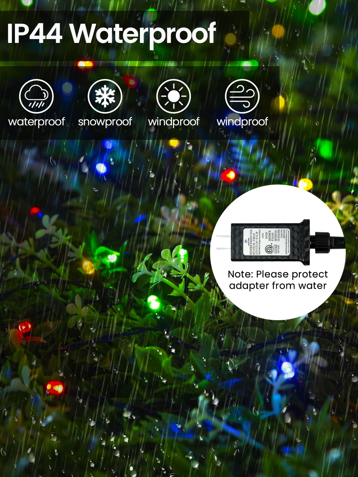 EEW Smart Color Changing Christmas Lights, 300 LED RGB, 109FT, Waterproof, Remote & APP Control for Indoor/Outdoor Decorations