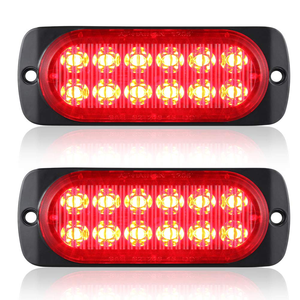 At-Haihan Pack Of 2 Aluminum Housing Red Led Trailer Stop Brake Turn Tail Lights, Dot Compliant Waterproof Surface Mount Lightin
