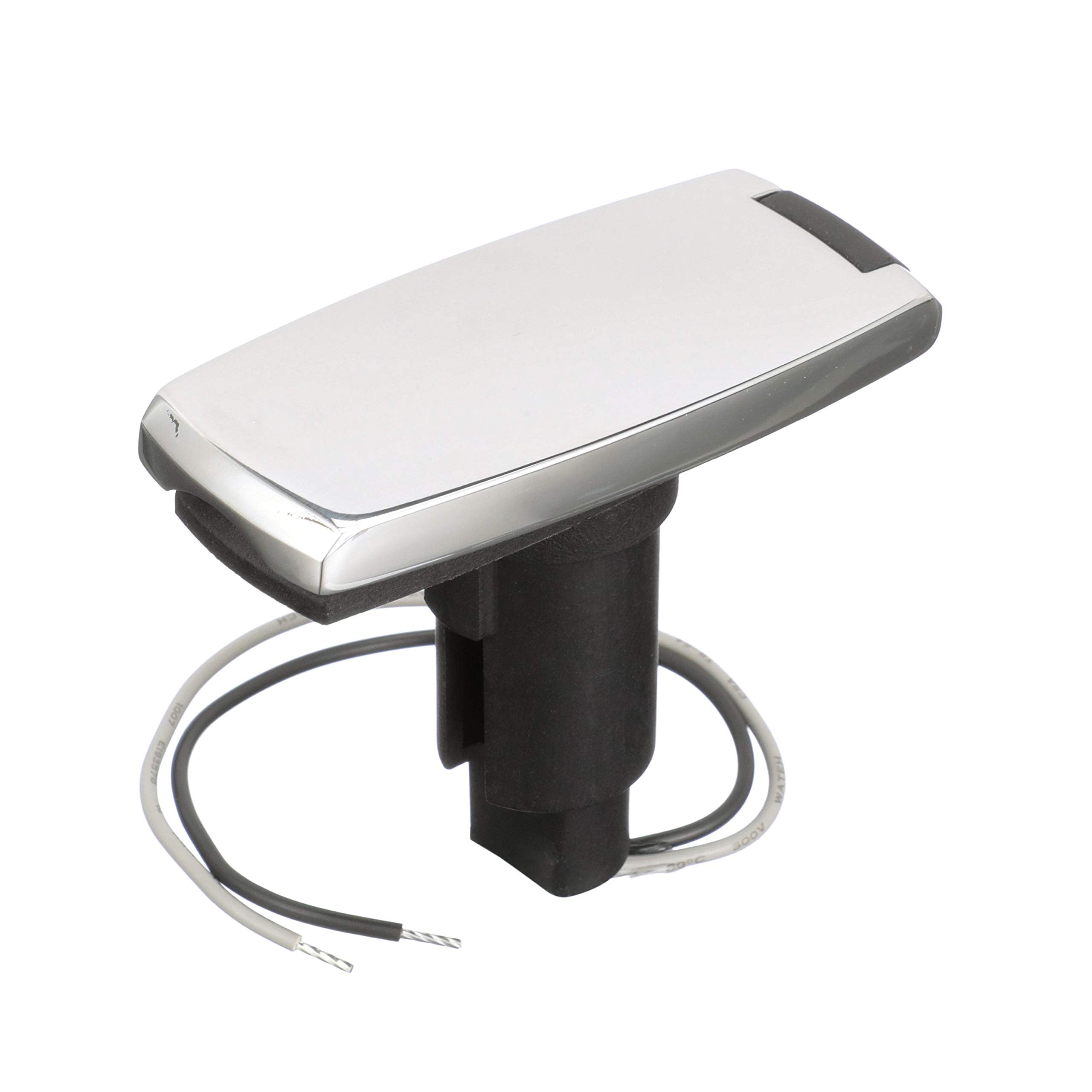 Attwood Lightprotective covering 910V Series Rectangle Plug-in Light Base, 2-Pin, Black Stainless Cover, One Size, Model 910V2SS-7