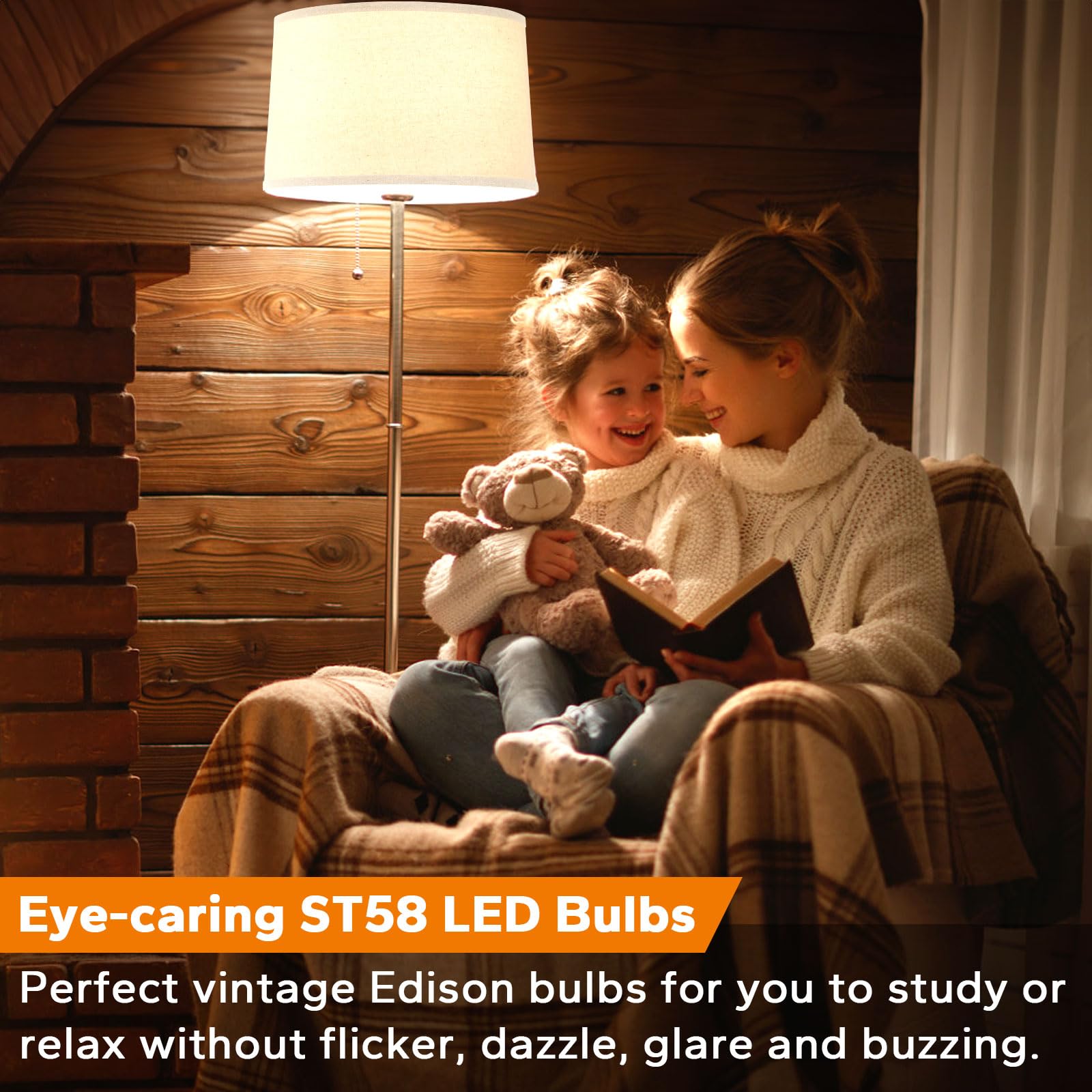 Tobusa Vintage Led Edison Light Bulbs 60W Equivalent, 900Lm Super Bright Led Bulbs, 6W St58 Antique Led Filament Bulbs, 2700K Wa