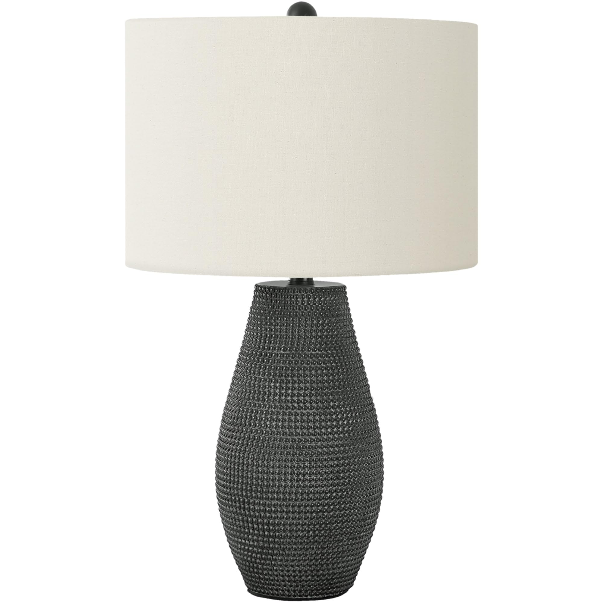 Monarch Specialties I 9655 Lightingtable Lamp, Black Resin, Ivory/Cream Shade, Contemporary